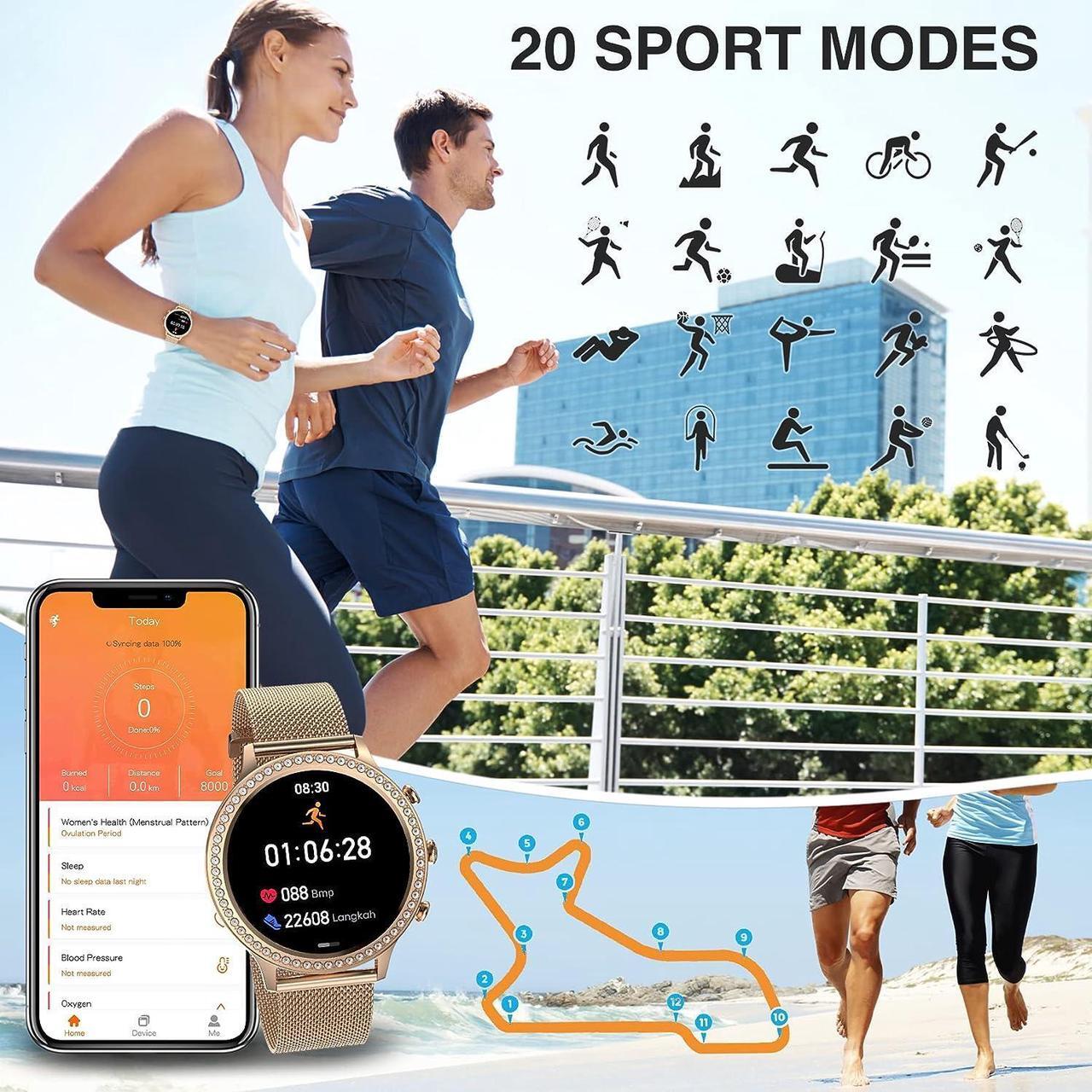 Alt view image 5 of 6 - Women's Smart Watch(Call Receive/Dial), Lefitus Fitness Tracker Waterproof Smartwatch for Android iOS Phones with 1.32" HD Full Touch Screen AI Voice Control Heart Rate Sleep Monitor Pedometer