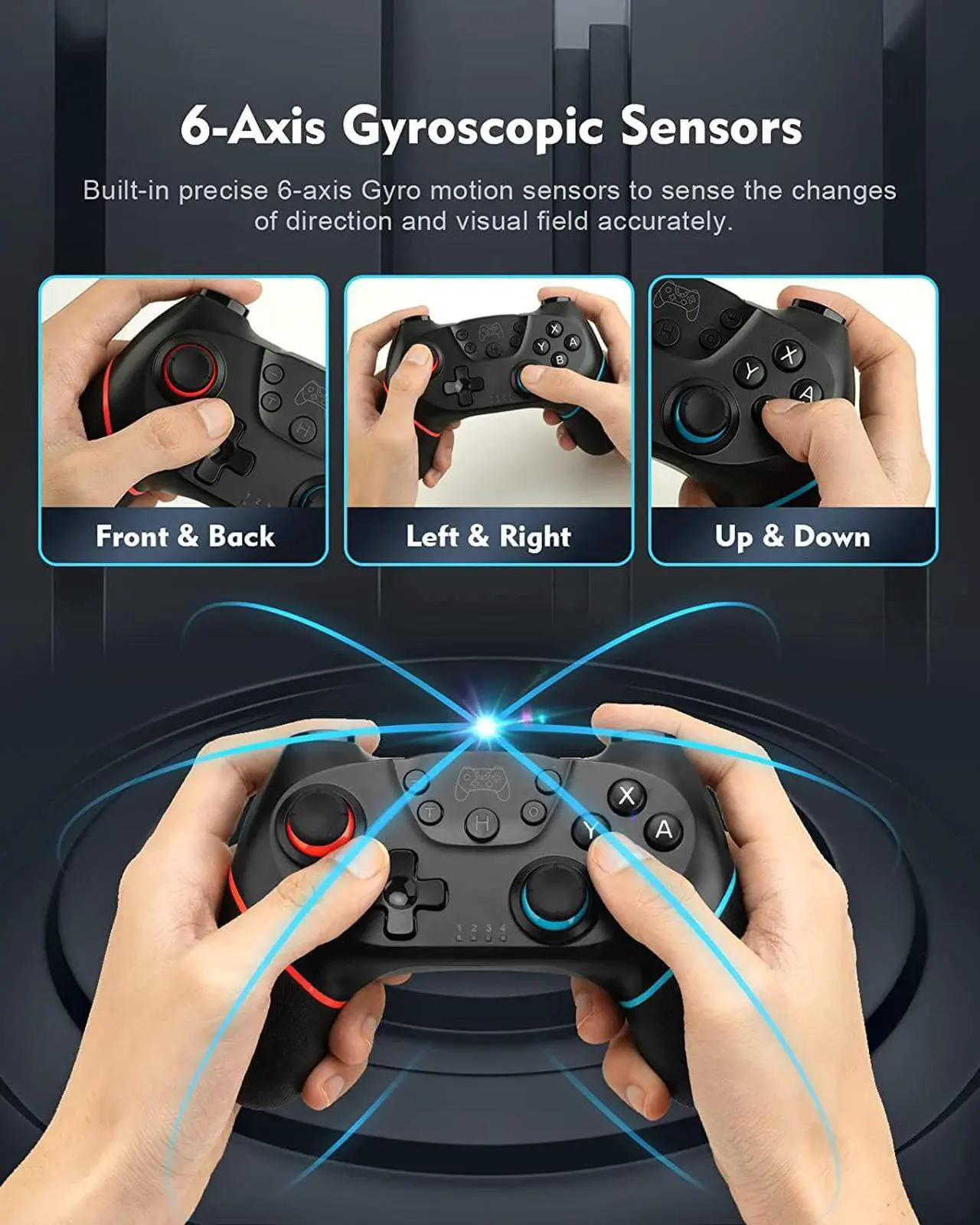 Alt view image 3 of 7 - NENOTOH Switch ControllerPro Controller for Switch/Switch Lite/Switch OLED, Switch Remote Controller Gamepad Joystick, Adjustable Turbo and Dual VibrationErgonomic Non-Slip