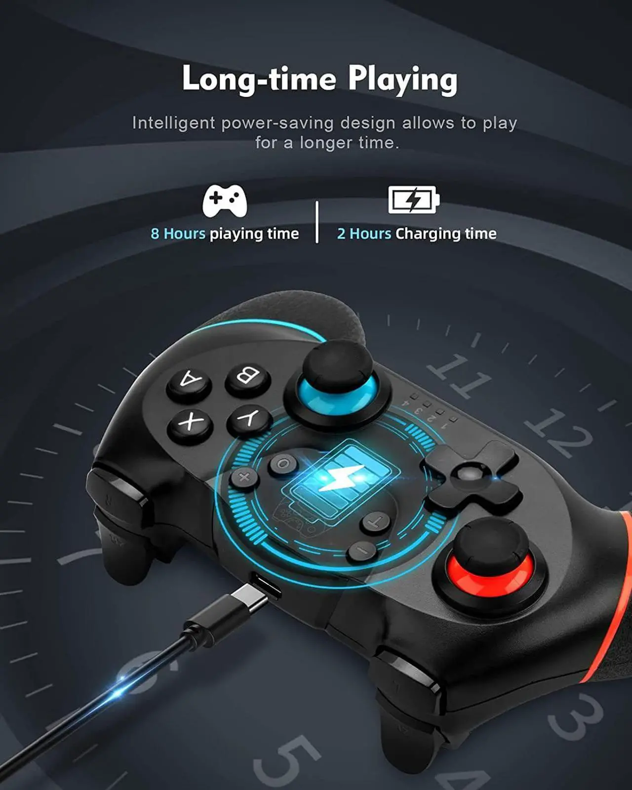 Alt view image 5 of 7 - NENOTOH Switch ControllerPro Controller for Switch/Switch Lite/Switch OLED, Switch Remote Controller Gamepad Joystick, Adjustable Turbo and Dual VibrationErgonomic Non-Slip