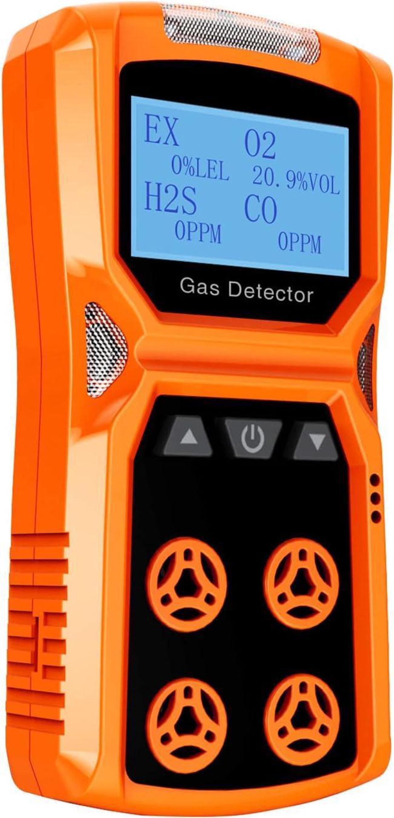 Main image of Gas Detector, CHNADKS 4 Gas Monitor H2S,O2,CO and LEL Multiple Indicator with Vibration, Audible, Visual 4 Gas Monitor Personal Rechargeable Gas Sniffer Alarm with LCD