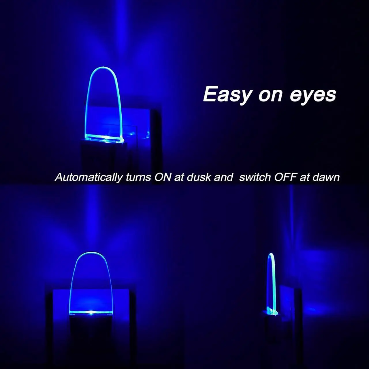 Alt view image 5 of 7 - 4 Pack Night Light Lamp with Dusk to Dawn Sensor, Plug in, Blue Led Night Light