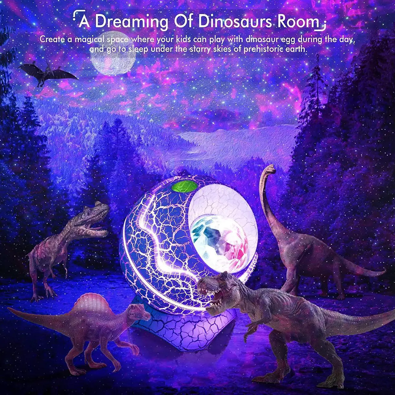 Alt view image 6 of 7 - Rossetta Galaxy Projector, Star Projector for Bedroom, Night Lights for Kids Room with White Noise, Bluetooth Speaker, Timer and Remote, Room Decor, Gifts for Girls, Boys, Adults, Christmas, Birthday