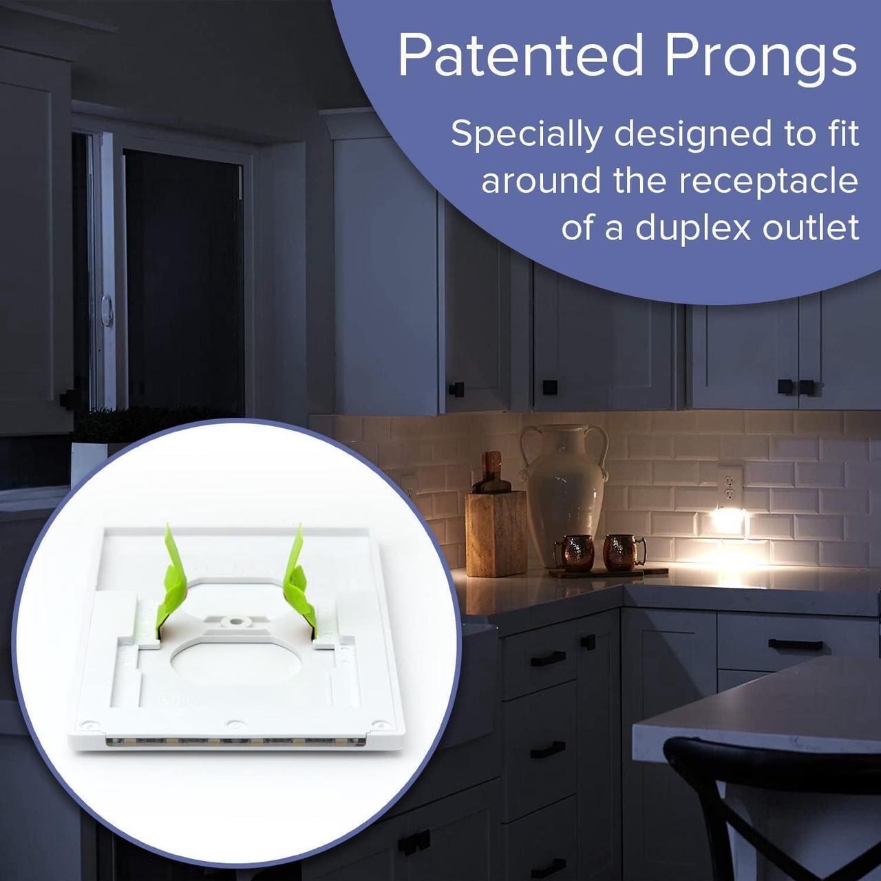 Alt view image 5 of 7 - SnapPower GuideLight 2 Outlet Cover - Replaces Plug-In Night Light - Electrical Receptacle Wall Plate With LED Night Lights - Auto On/Off Sensor - (Duplex, White)