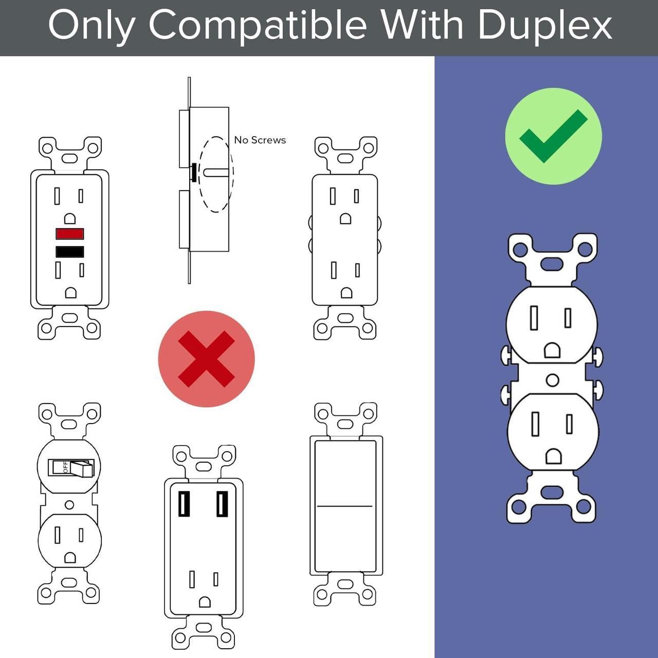 Alt view image 6 of 7 - SnapPower GuideLight 2 Outlet Cover - Replaces Plug-In Night Light - Electrical Receptacle Wall Plate With LED Night Lights - Auto On/Off Sensor - (Duplex, White)
