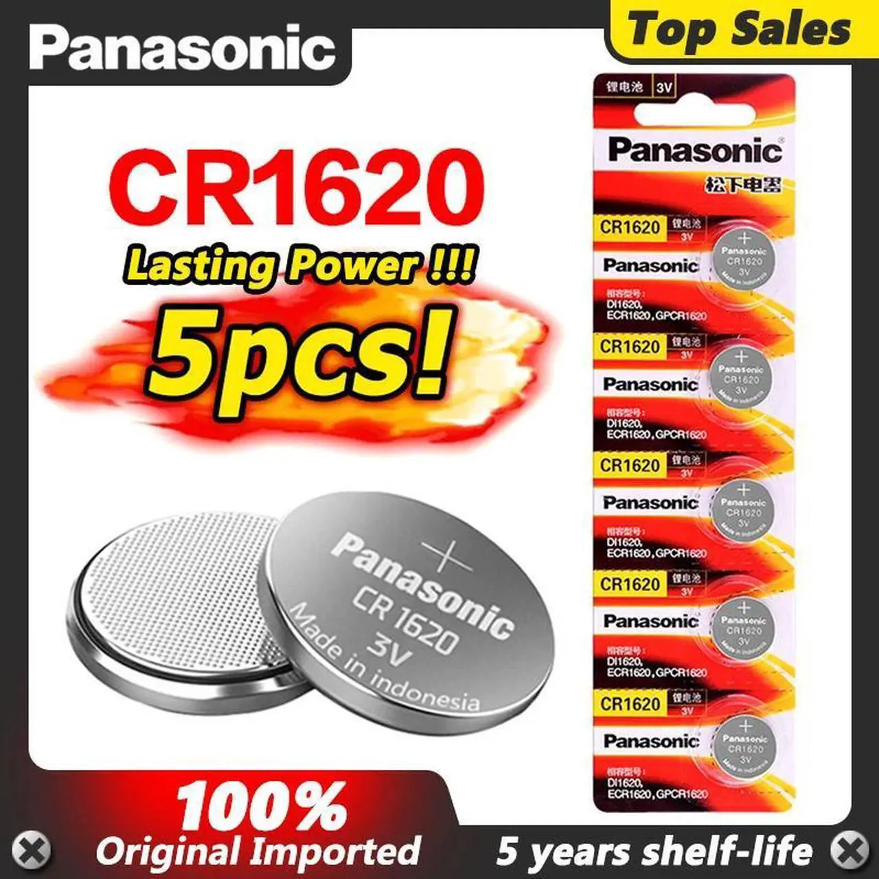 Main image of Cr1620 CR 1620 Battery 5pcs 3v Button Cell Coin Lithium Batteries For Watch Car Toy ECR1620 LM1620 DL1620 5009LC KCR1620 BR1620