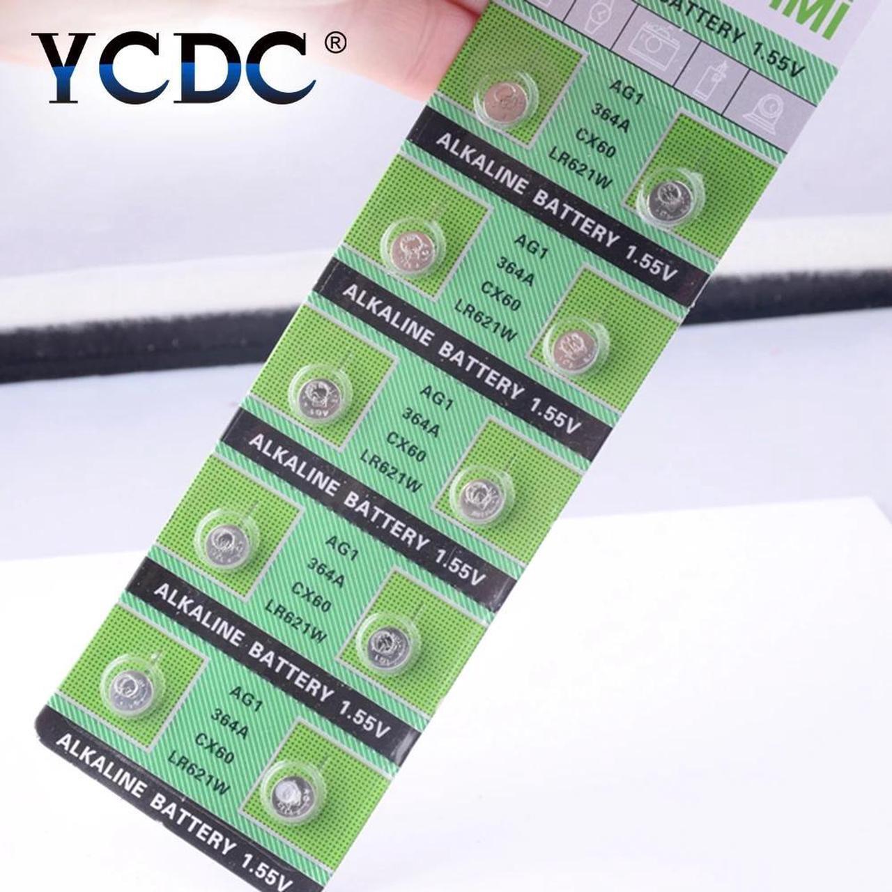 Alt view image 3 of 6 - 10pcs AG1 LR621 SR621 164 Button Coin Cell Batteries LR621W CX60 364A Alkaline Battery 1.55V TR621SW For Watch Toys Remote