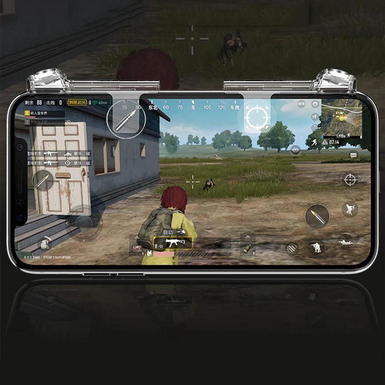 Alt view image 6 of 6 - Transparent For PUBG mibile game Phone Gamepad Trigger Fire Button Aim Key Smart phone Mobile Games L1R1 Shooter Controller