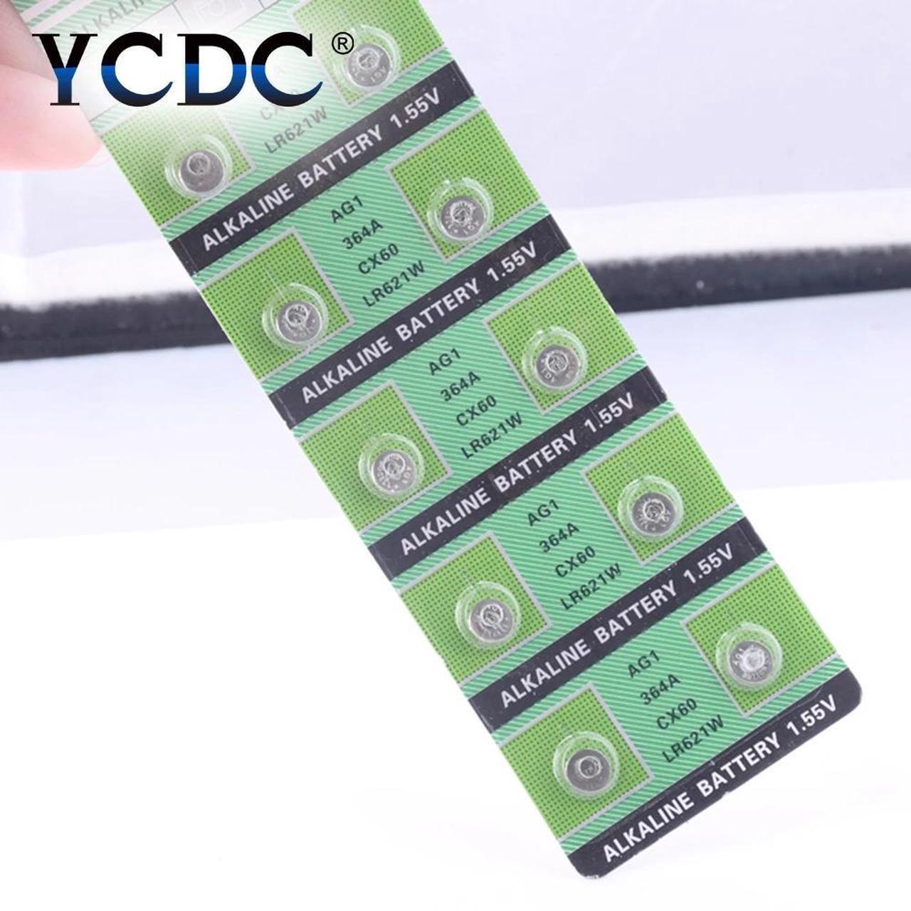 Alt view image 5 of 6 - 10pcs AG1 LR621 SR621 164 Button Coin Cell Batteries LR621W CX60 364A Alkaline Battery 1.55V TR621SW For Watch Toys Remote