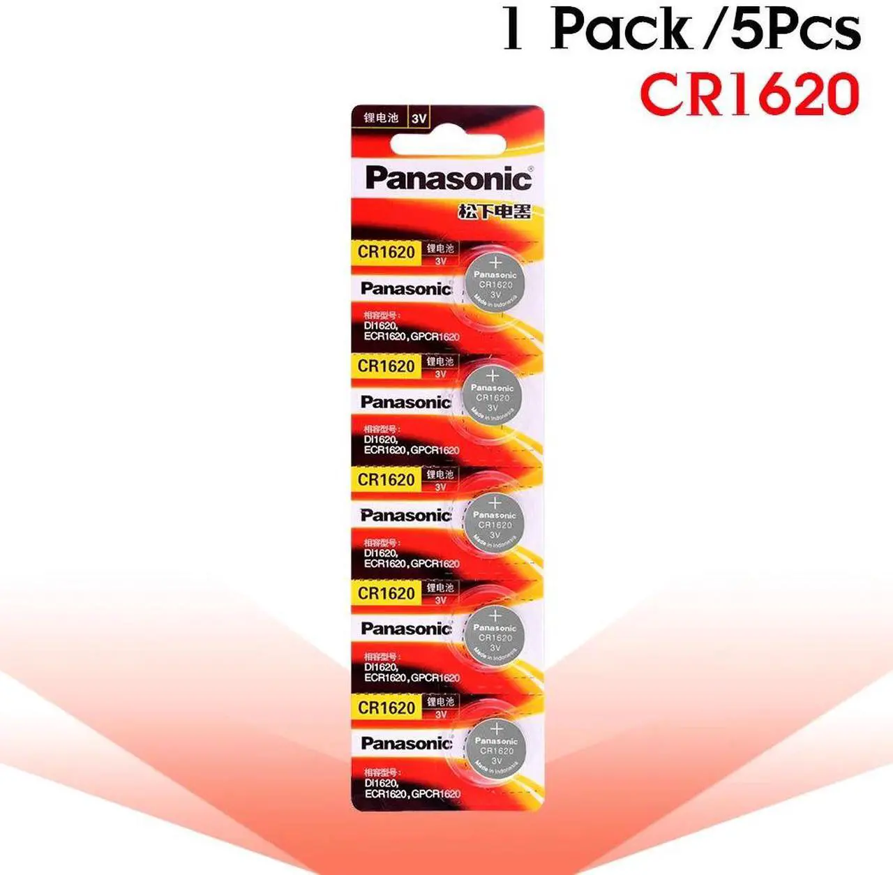 Alt view image 2 of 6 - Cr1620 CR 1620 Battery 5pcs 3v Button Cell Coin Lithium Batteries For Watch Car Toy ECR1620 LM1620 DL1620 5009LC KCR1620 BR1620