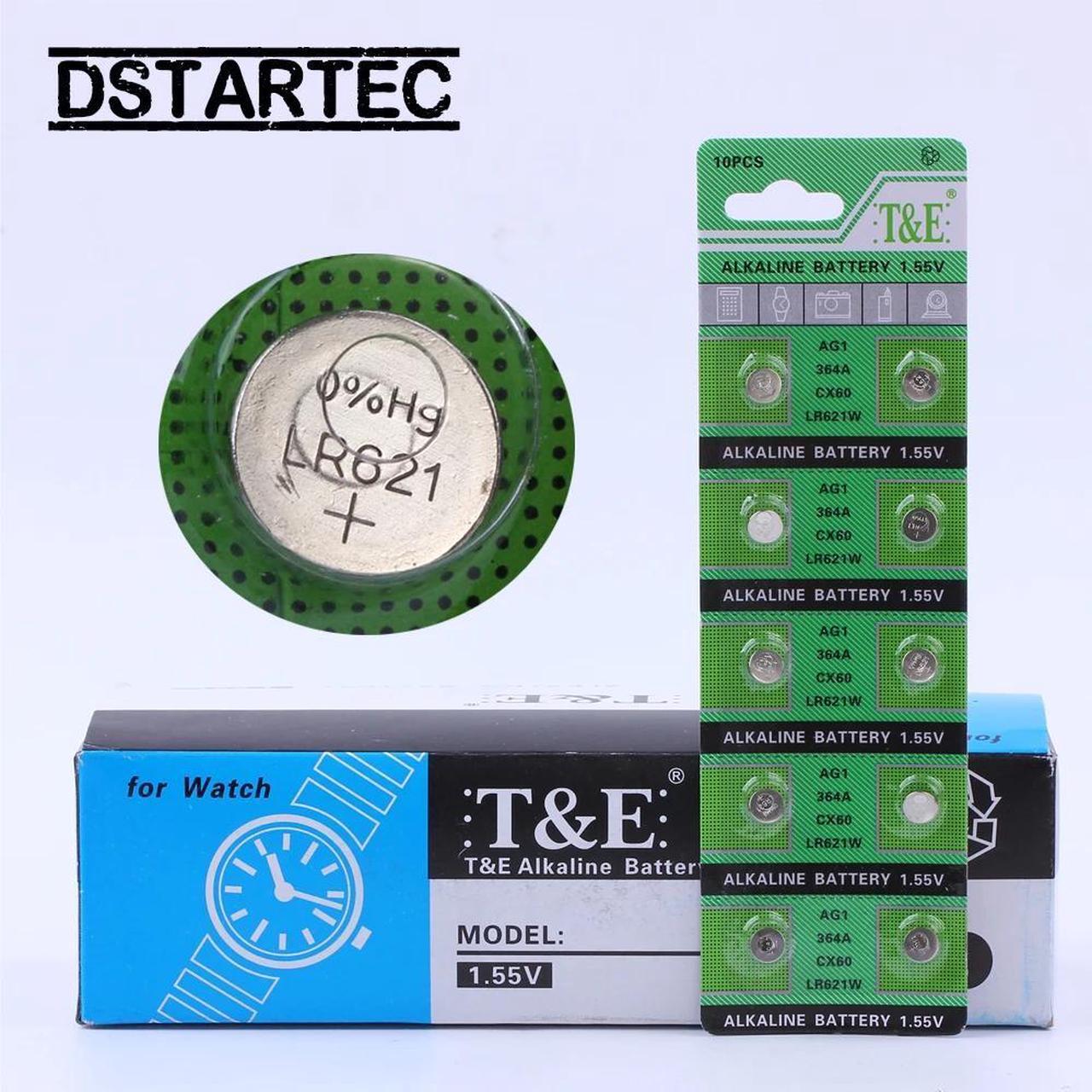 Alt view image 5 of 6 - 10pcs 30mAh 1.55V AG1 LR621 364 164 531 SR621 SR621SW SR60 SP364 TR621 Button Batteries For Watch Toys Remote Cell Coin Battery