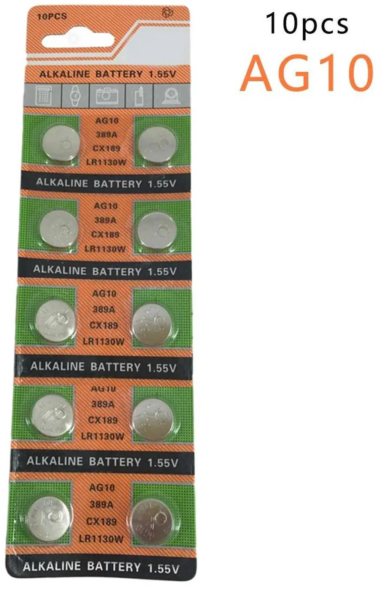 Main image of Centechia Good Sale Watch Battery 10 Pcs 1.55V AG10 LR54 LR1130 L1131 389 189 Alkaline Batteries Button Cell Coin