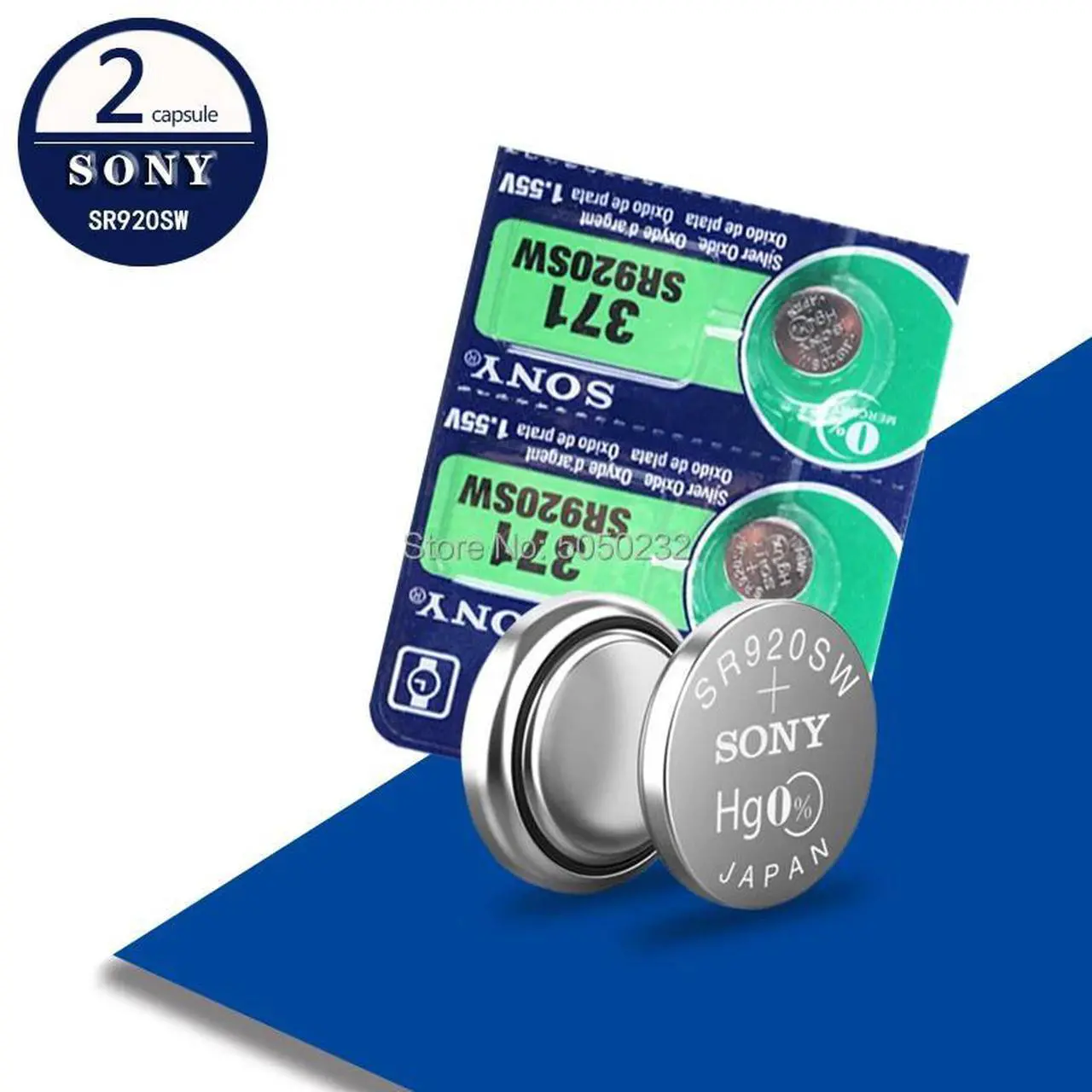 Main image of 2pcs For Sony 370 AG6 371 SR920SW 920 1.55V Watch Battery SR920SW 371 Button Coin Cell Batteries MADE IN JAPAN