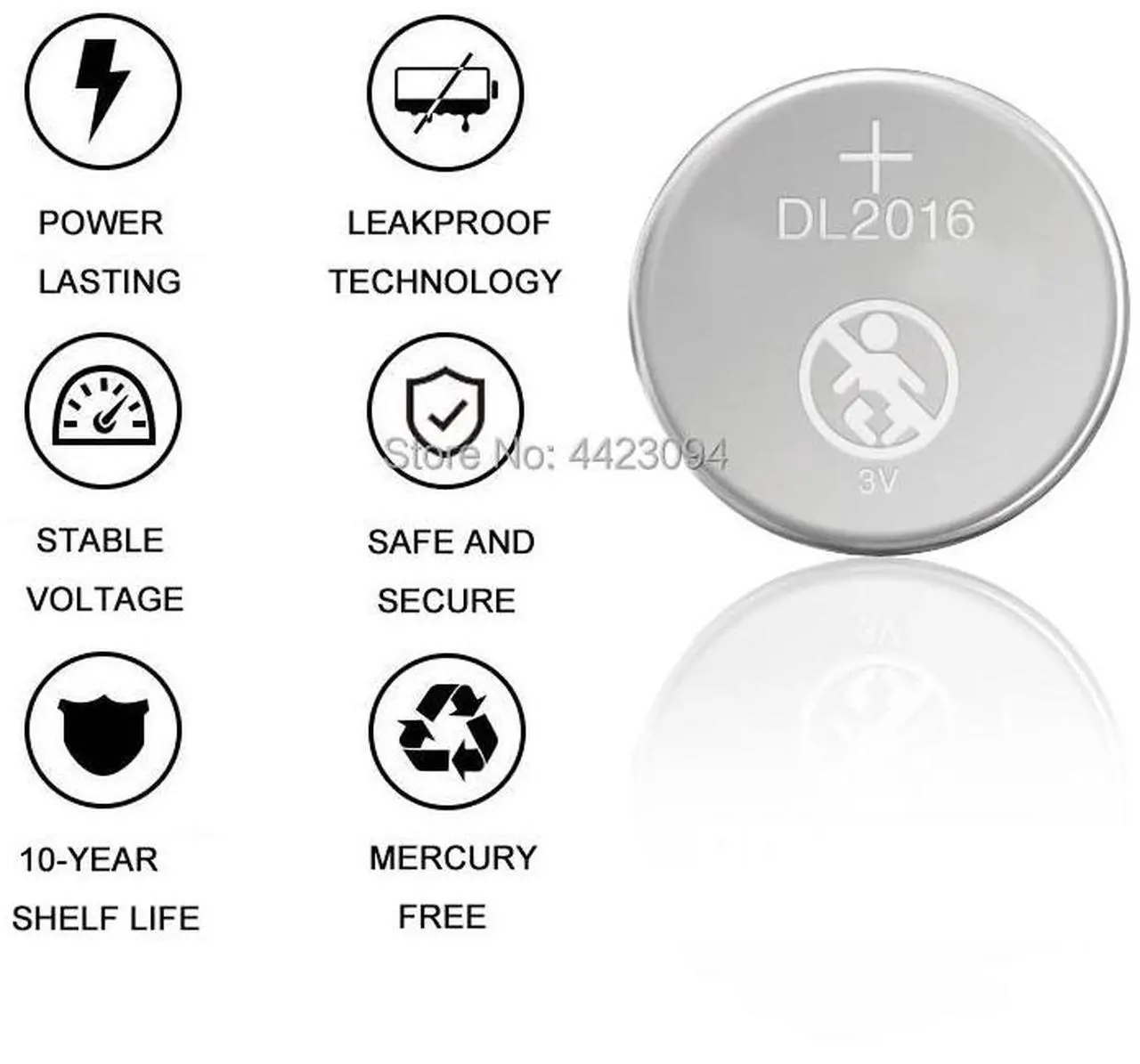 Alt view image 3 of 6 - 2pcs brand  battery for DURACELL cr2016 3v button cell coin batteries for watch computer cr 2016 For Control Toy