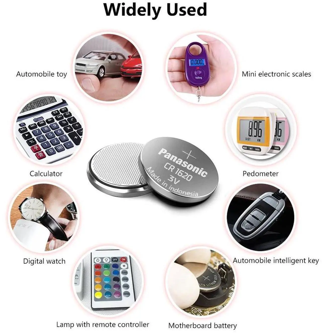 Alt view image 6 of 6 - Cr1620 CR 1620 Battery 5pcs 3v Button Cell Coin Lithium Batteries For Watch Car Toy ECR1620 LM1620 DL1620 5009LC KCR1620 BR1620
