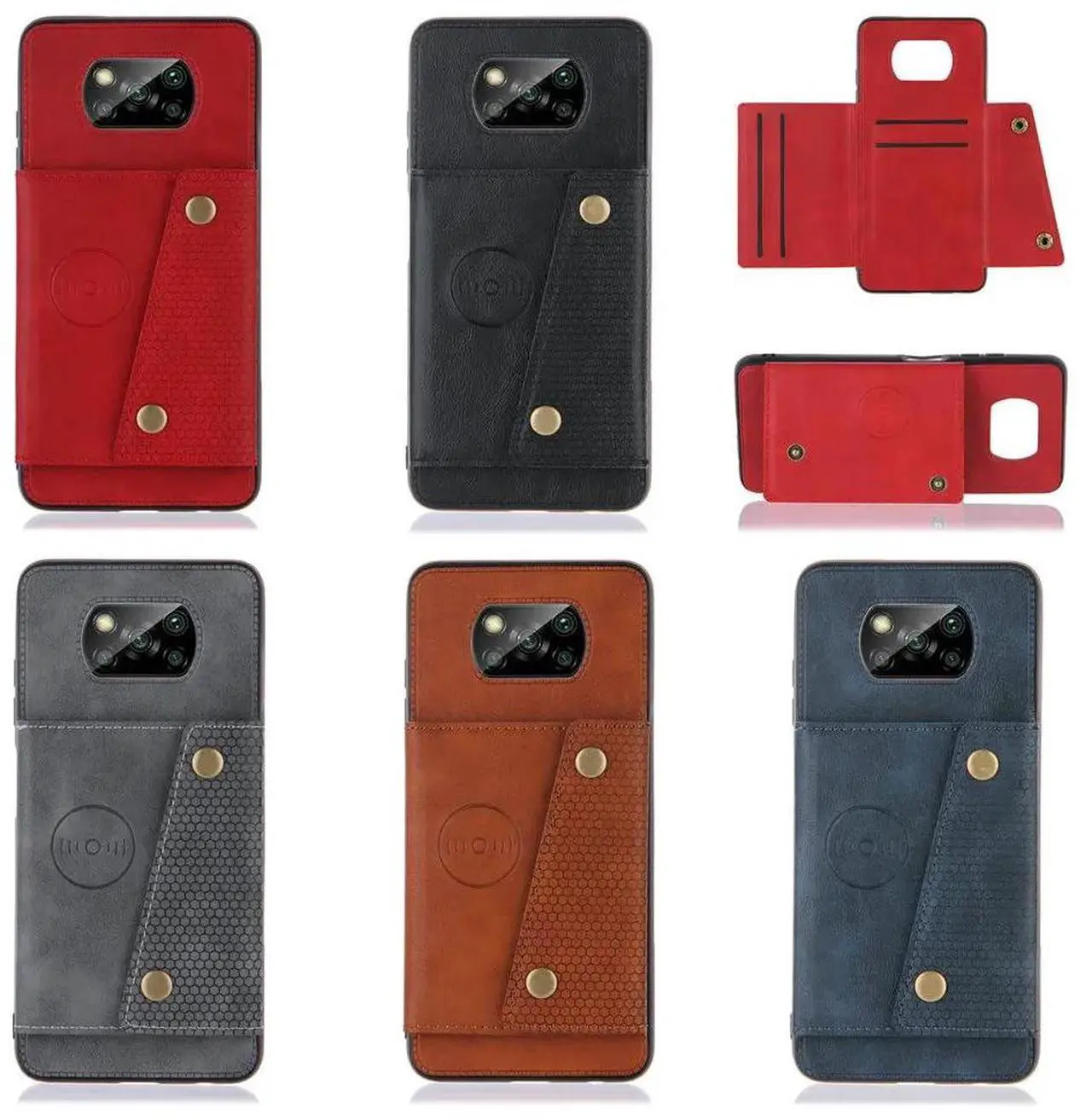 Alt view image 6 of 6 - Poco X3 NFC X 3 3X Flip Case Leather Card Slot Car Phone Holder Back Panel for Xiaomi Mi Poco X3 Case Poco 3X X3NFC Shockproof