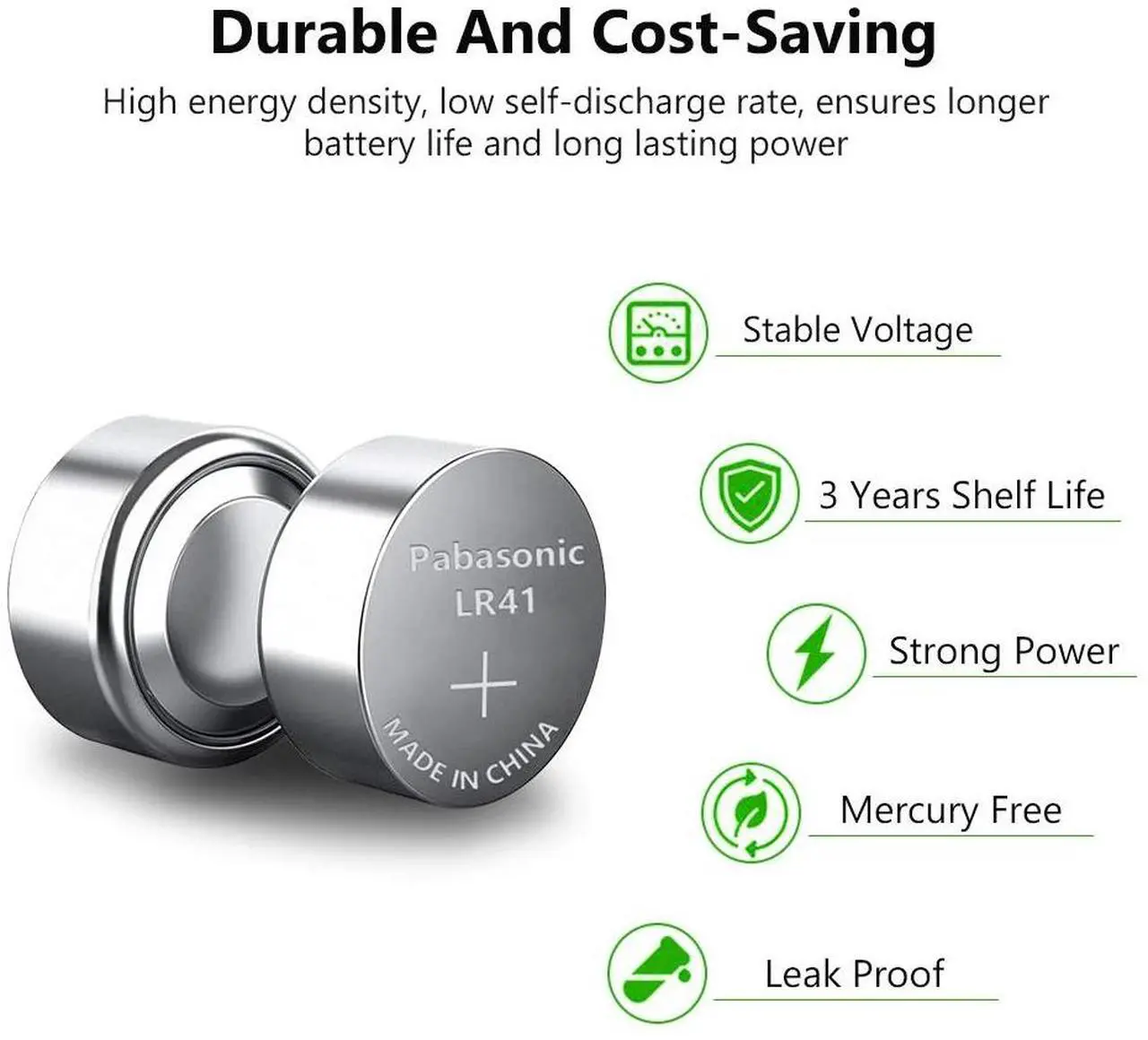 Alt view image 3 of 6 - 50pcs/lot  LR41 Button Cell Battery SR41 AG3 G3A L736 192 392A Zn/MnO2 1.5V Lithium Coin Batteries LR 41