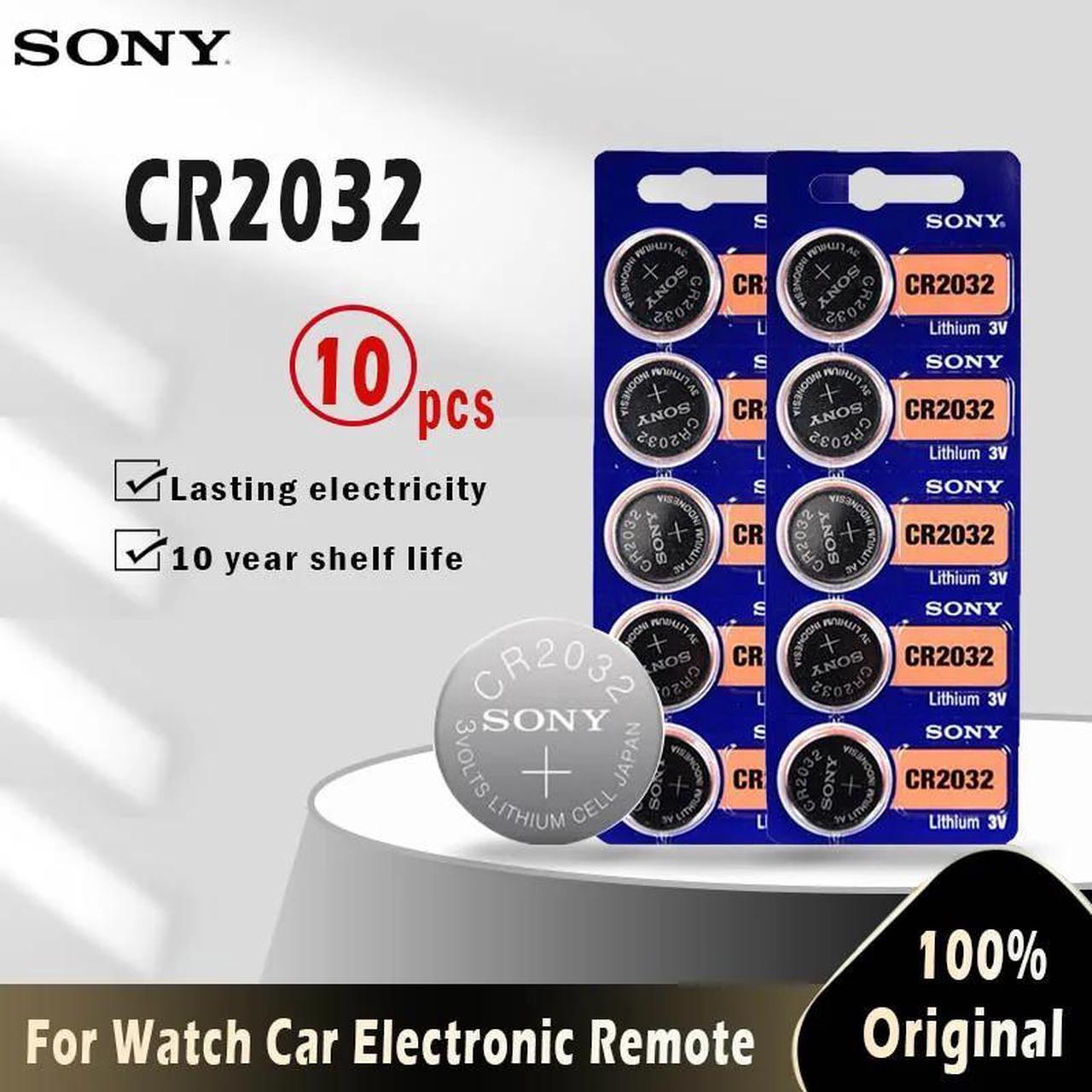 Main image of 10pcs For SONY CR2032 Lithium Button Coin Cell Batteries 3V CR 2032 DL2032 ECR2032 BR2032 Battery For Watch Electronic Remote