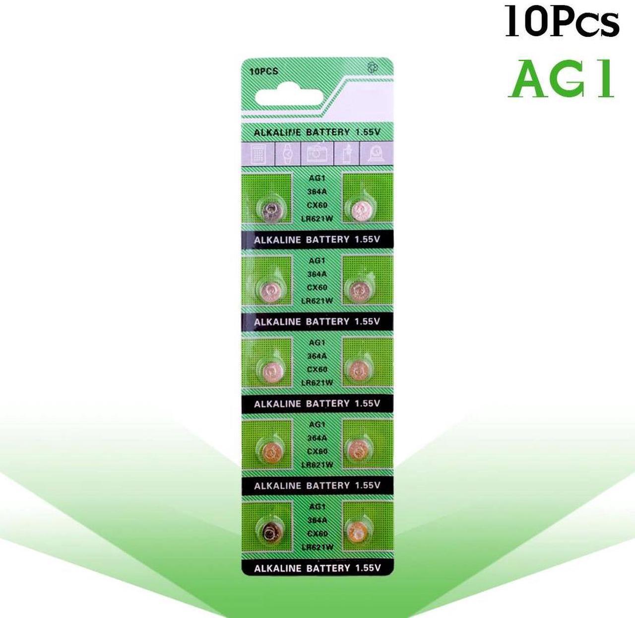 Alt view image 2 of 6 - 10pcs 1.55V AG1 LR621 SR621 164 Button Battery LR621W CX60 364A Cell Coin Alkaline Batteries TR621SW For Watch Toys Calculators