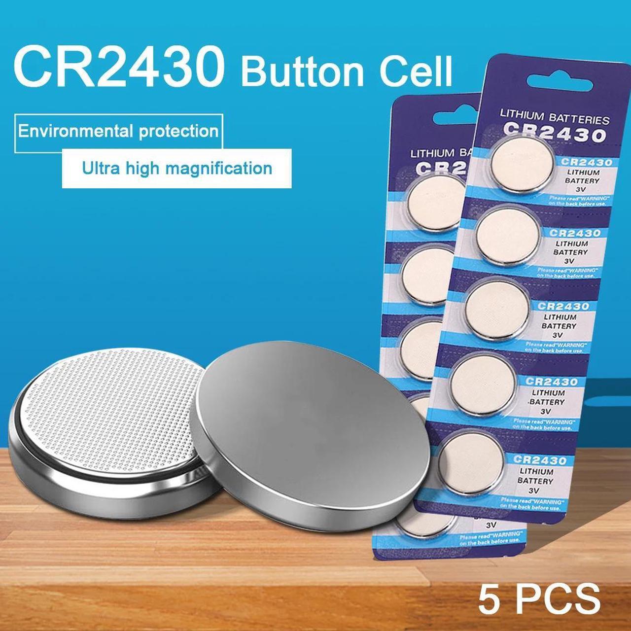 Main image of CR2430 Watch Battery Button Battery 5 PCS/Pack DL2430 BR2430 ECR2430 Coin Cell Lithium Batteries for Toy Calculator Clock Watch