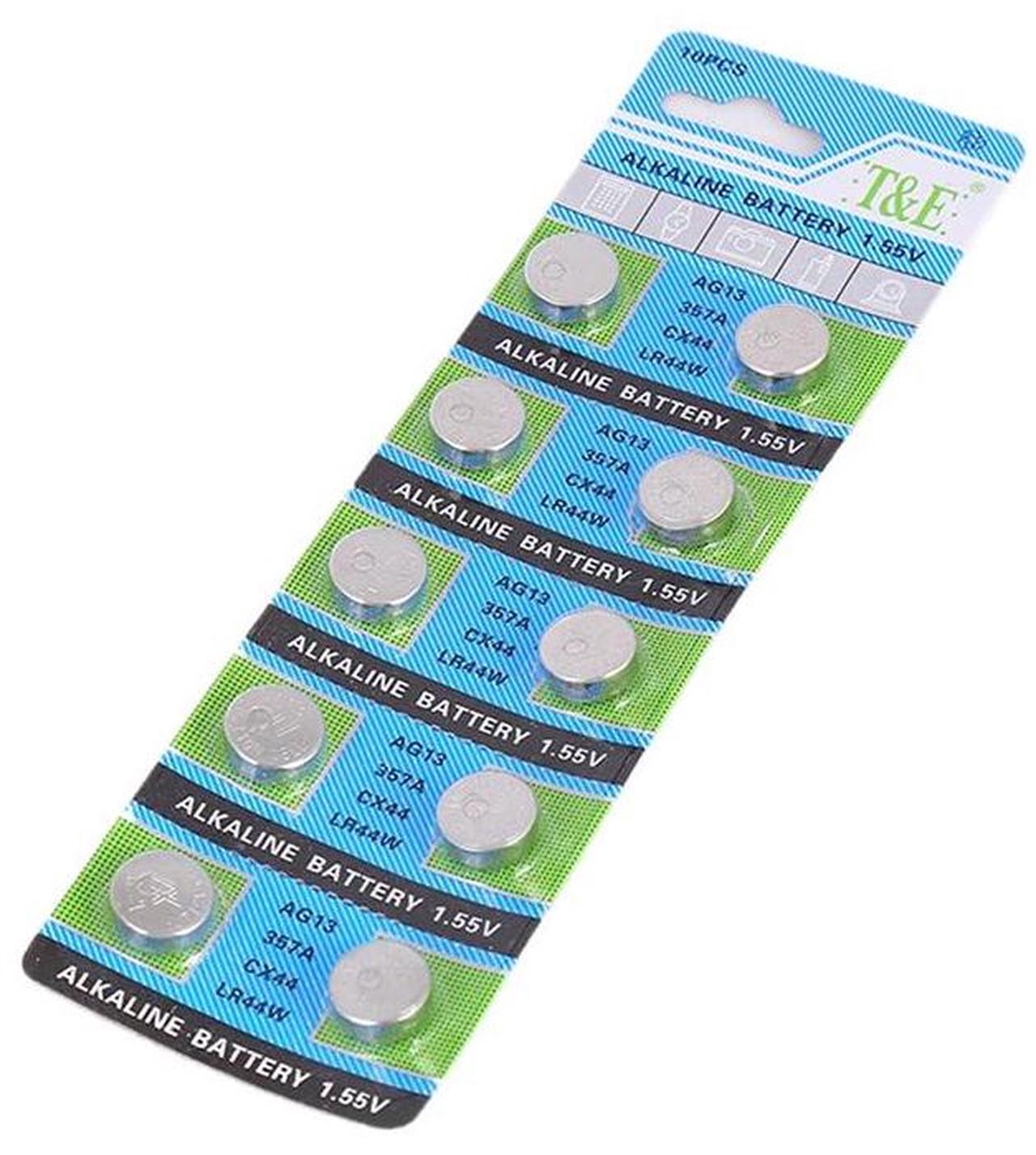 Alt view image 5 of 6 - 10pcs 1.5V AG13 Battery LR44 L1154 RW82 RW42 SR1154 SP76 A76 357A Ag13 Pila Lr44 SR44 AG 13 Alkaline Button Cell Coin Battery
