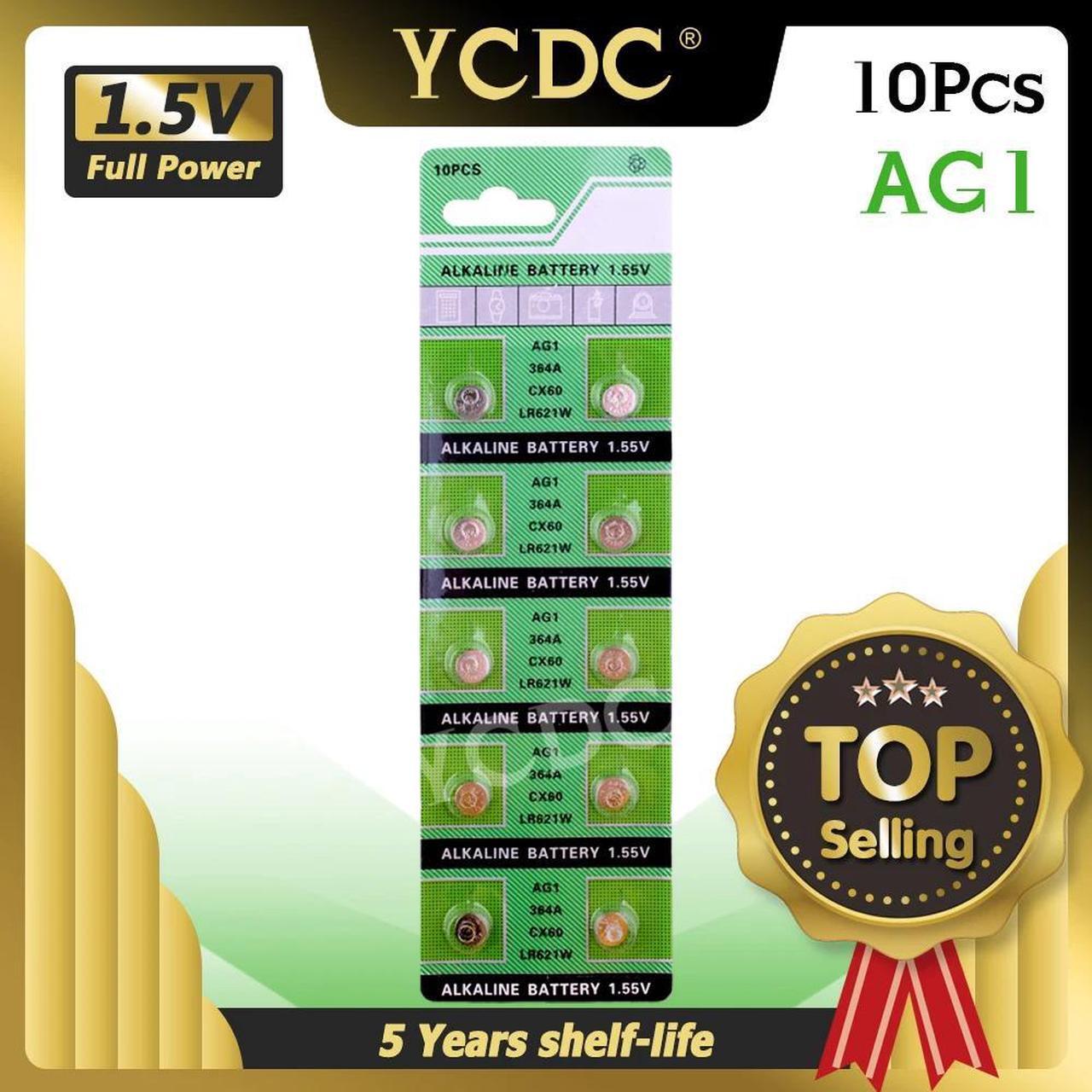 Main image of 10pcs AG1 LR621 SR621 164 Button Coin Cell Batteries LR621W CX60 364A Alkaline Battery 1.55V TR621SW For Watch Toys Remote