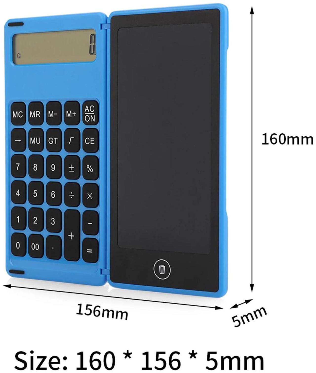 Alt view image 5 of 6 - Foldable Calculator & 6 Inch LCD Writing Tablet Digital Drawing Pad 12 Digits Display with Stylus Pen Erase Button Lock Function
