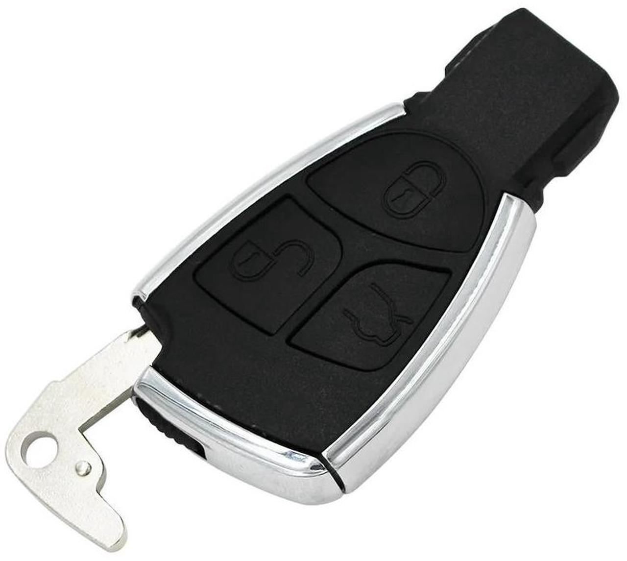 Alt view image 4 of 6 - 3 Button Silver Side Modified Folding Remote Key Shell Case Flip Key Housing Cover for Mercedes-Benz CLS C E S + Battery Holder
