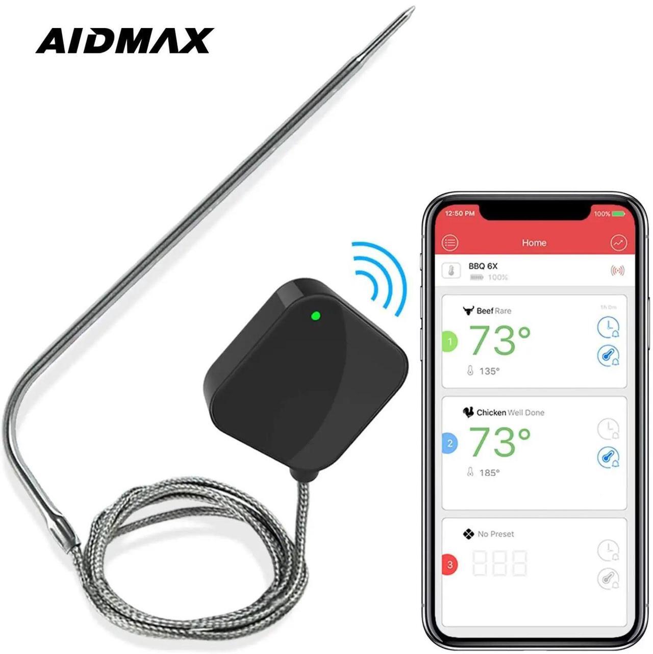 Main image of AidMax NanoL Digital Wireless BBQ Meat Thermometer Grill Oven Thermomet With Stainless Steel Probe Cooking Kitchen Thermometer