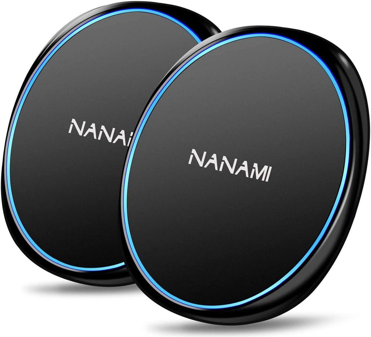 NANAMI Fast Wireless Charger [2 PACK], 15W Max Wireless Charging Pad for iPhone 16 15 Pro Max 14 13 12 11 XS Max XR 8,Fast Charge for Samsung Galaxy S24 Ultra S23 S22 S21 S20 S10,AirPods Pro/3,Pixel 6