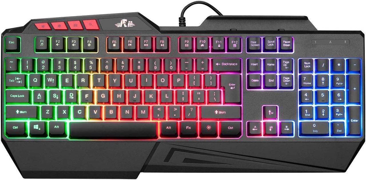 Rii RGB LED Wired Gaming Keyboard,Standard Keyboard for PC,Laptop,Office,Gaming