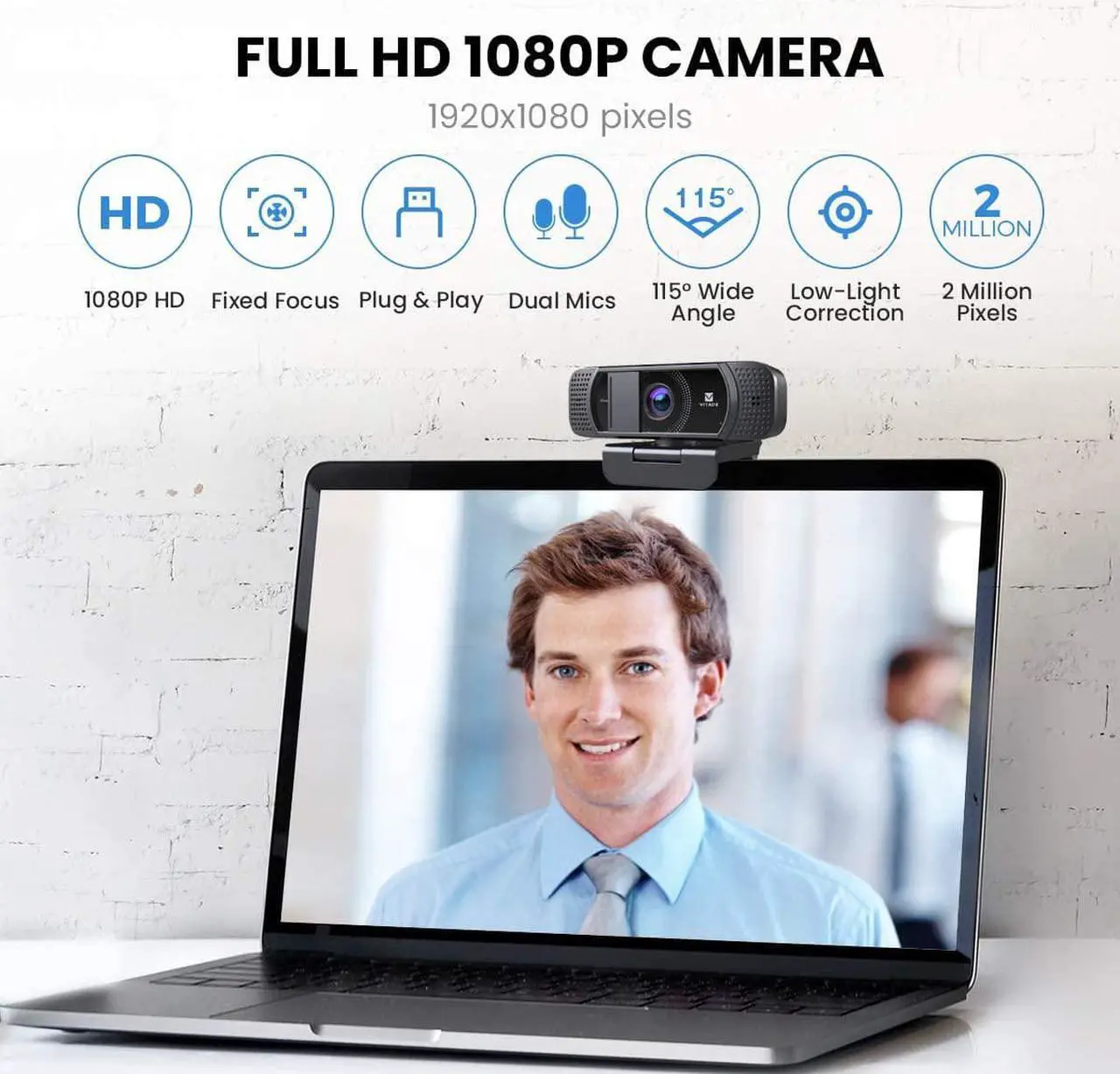 Alt view image 3 of 7 - Webcam with Microphone 1080P HD Web Camera, 672 USB Desktop Web Cam Facecam Video Cam for Streaming Gaming Conferencing Mac Windows PC Laptop Computer