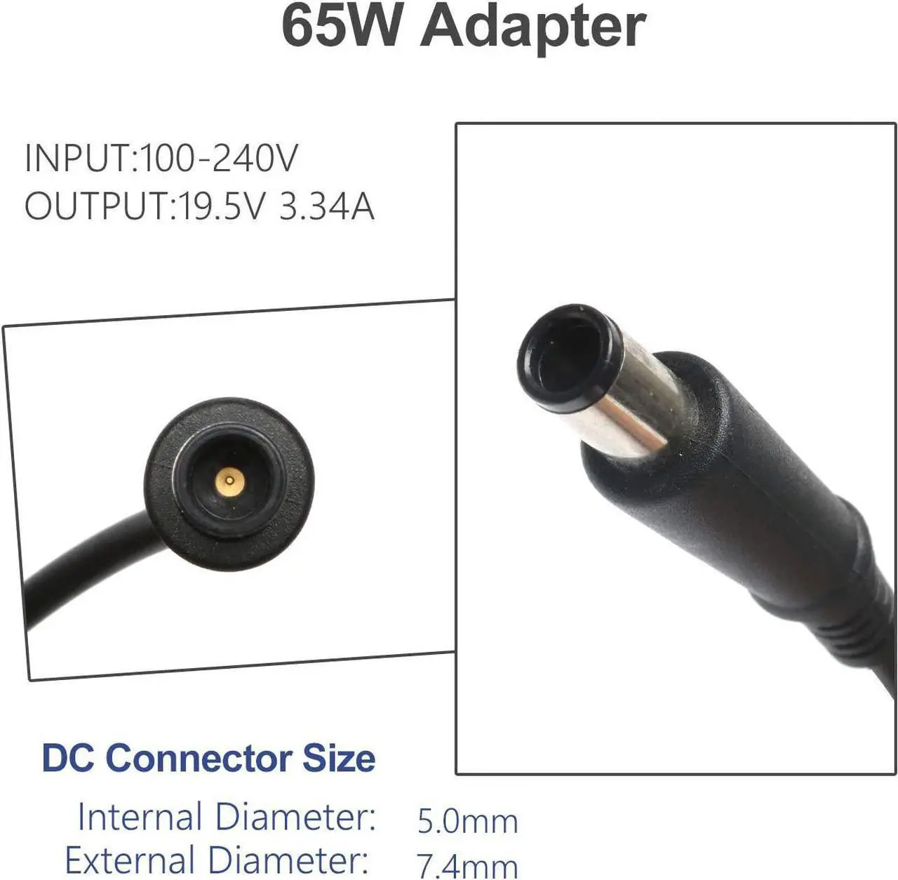 Alt view image 4 of 7 - E6430 E6440 90W UL Listed AC Adapter for Dell Latitude E6410 E6420 E6230 E6330 E6400 E6500 E6520 E6530 E6510 E7250 E7440, Precision M2400 M4400,Latitude 5480 5580 7280 7480 7390 7490 [19.5V 4.62A]