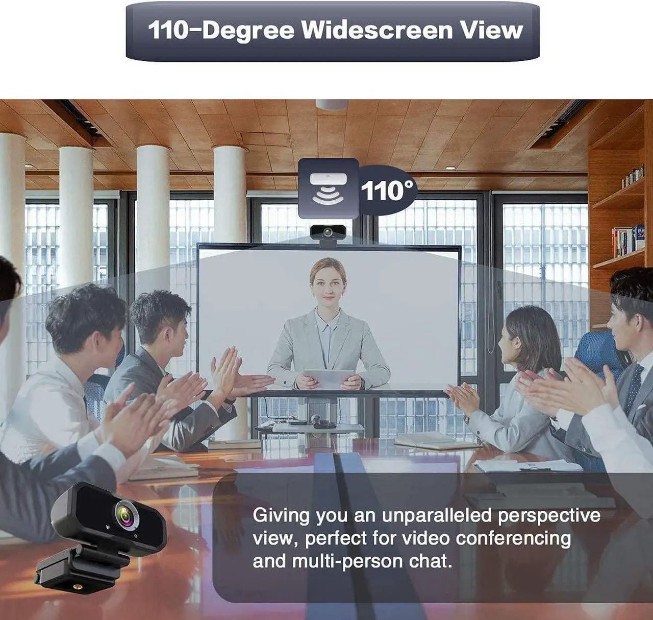 Alt view image 2 of 7 - Webcam 1080p HD Computer Camera - Microphone Laptop USB PC Webcam with Privacy Shutter and Tripod Stand, 110 Degree Live Streaming Widescreen Recording Pro Video Web Camera for Calling, Conferencing