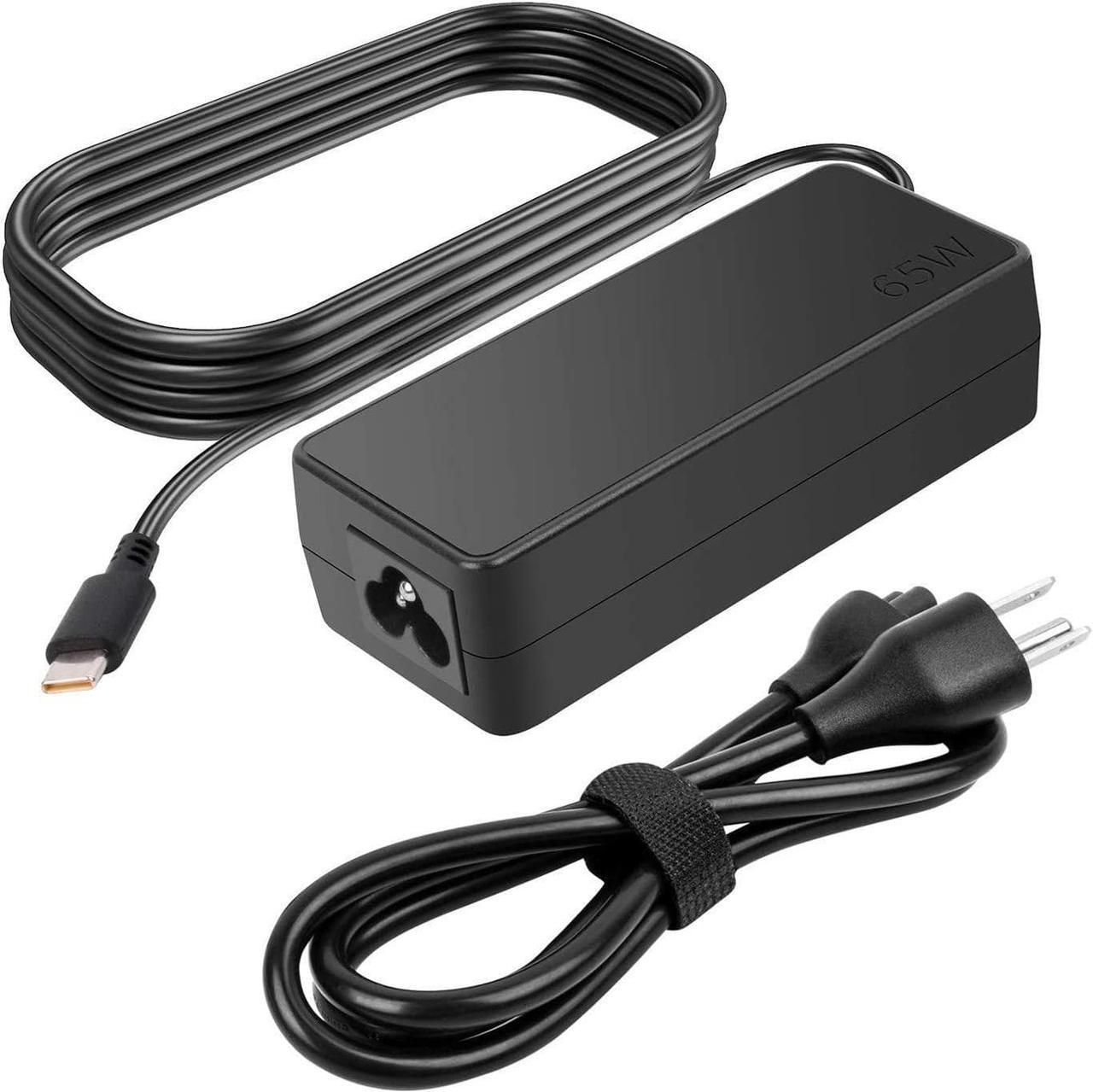 Alt view image 3 of 5 - 65W USB C AC Charger for Lenovo Yoga C930, S730, 920, 730, ThinkPad X1 Carbon 5th, 6th, ThinkPad T480, T480S, P52S, P51S, E480,E485, E580, E585 L380, L480, E480 Type C Laptop Power Supply Adapter Cord