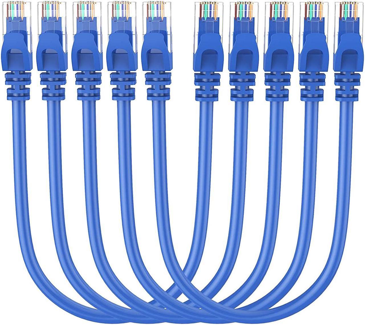 CableCreation Short CAT 6 Ethernet Patch Cable 5-Pack, RJ45 Computer Network Cord, 23 AWG Highly Speed RJ45 Wire for Router, Modem, Computer, Short Ethernet Cable 1 Foot/0.3M, Blue