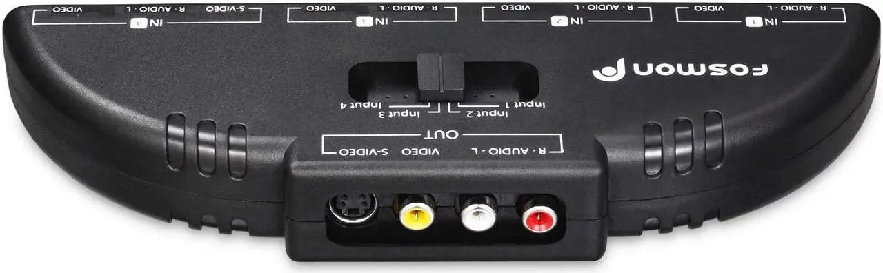 Alt view image 6 of 6 - 4-Way Audio/Video RCA Switch Selector/Splitter Box & AV Patch Cable for Connecting 4 RCA Output Devices to Your TV