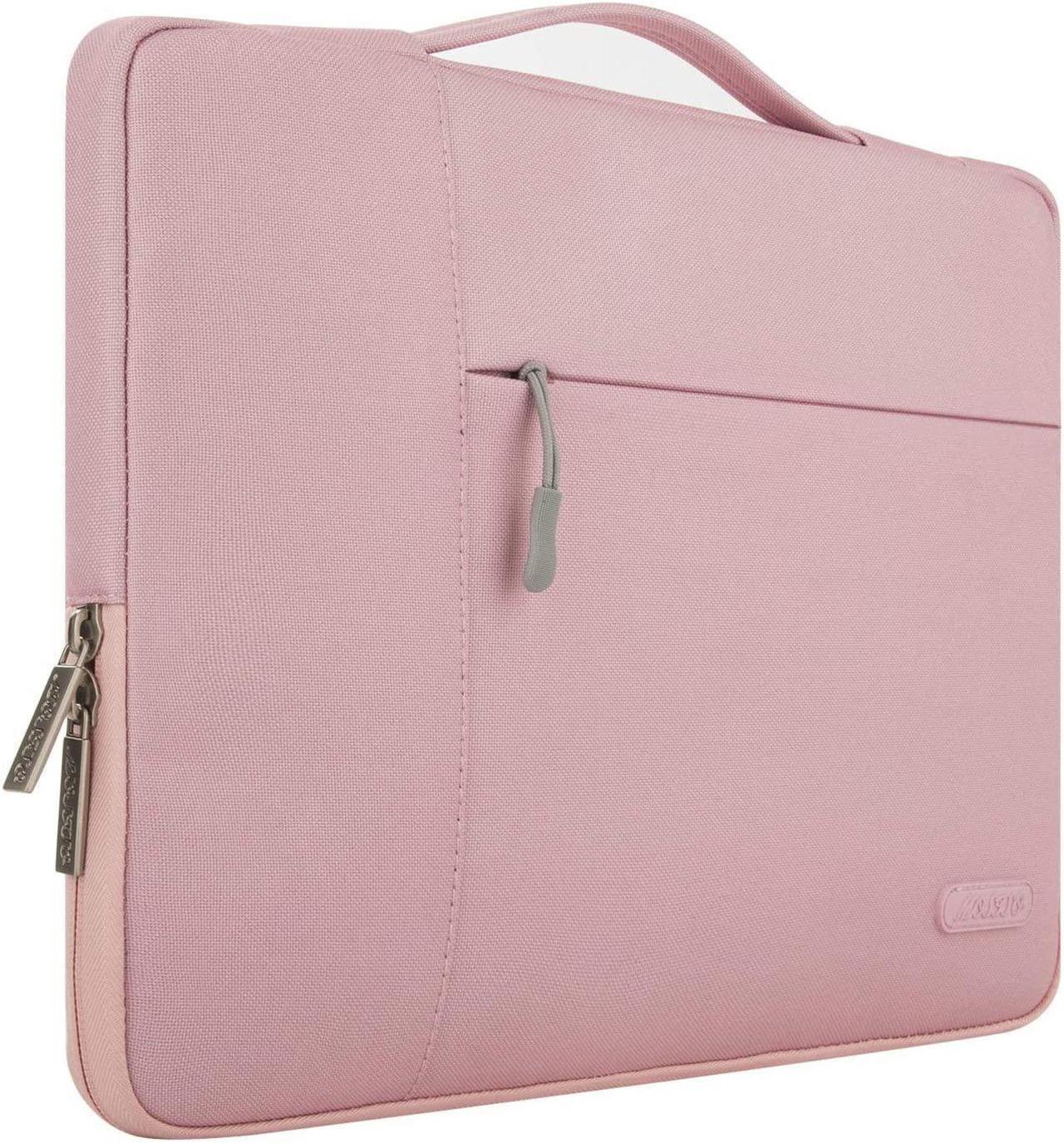 MOSISO Laptop Sleeve Compatible with MacBook Air/Pro Retina,13-13.3 inch Notebook,Compatible with MacBook Pro 14 inch 2023-2021 A2779 M2 A2442 M1,Polyester Multifunctional Bag, Pink