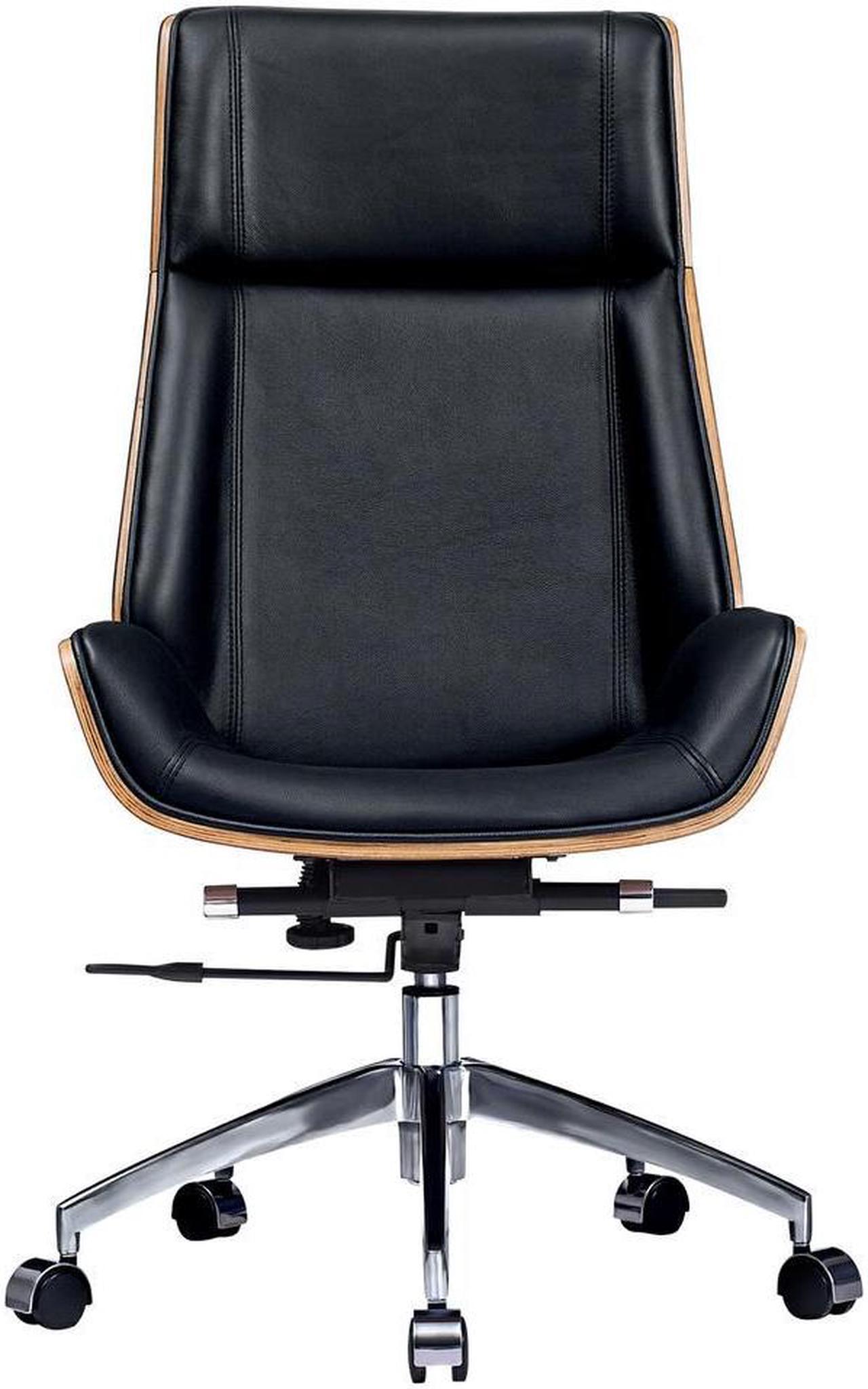 Alt view image 4 of 7 - 550lb Ergonomic Office Chair, Home Executive Desk Chair, Genuine Leather Task Chair, High Back Computer Chair Adjustable Gaming Chair, Walnut & Black