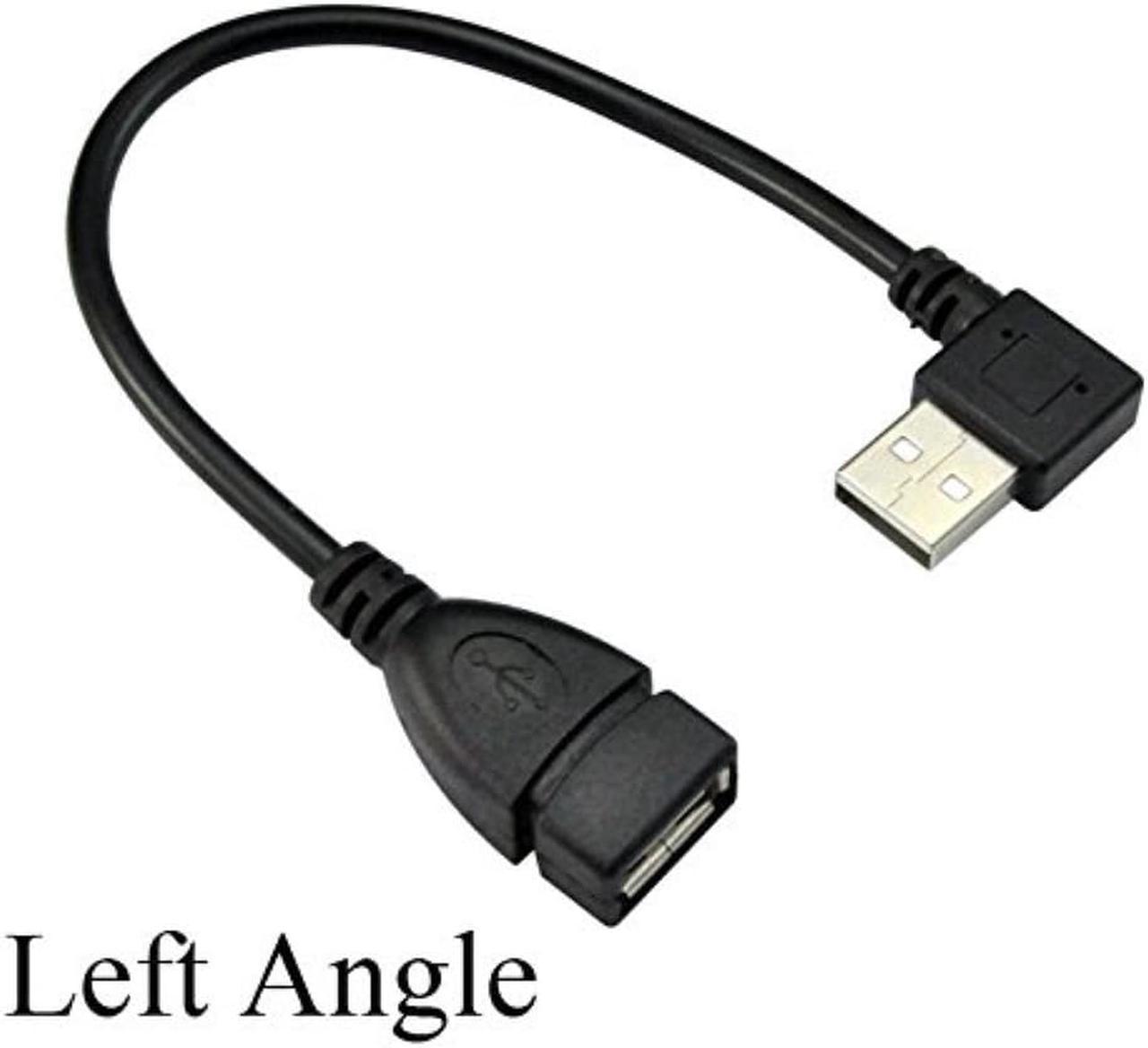 USB 2.0 Extension Cable - Left Angle A Male to Female - 0.7 Feet (20cm)