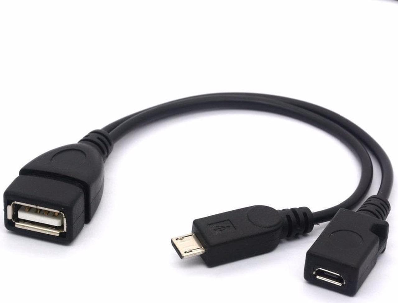 USB Type Female to Micro USB Male Host OTG with Micro USB Female Y Cable