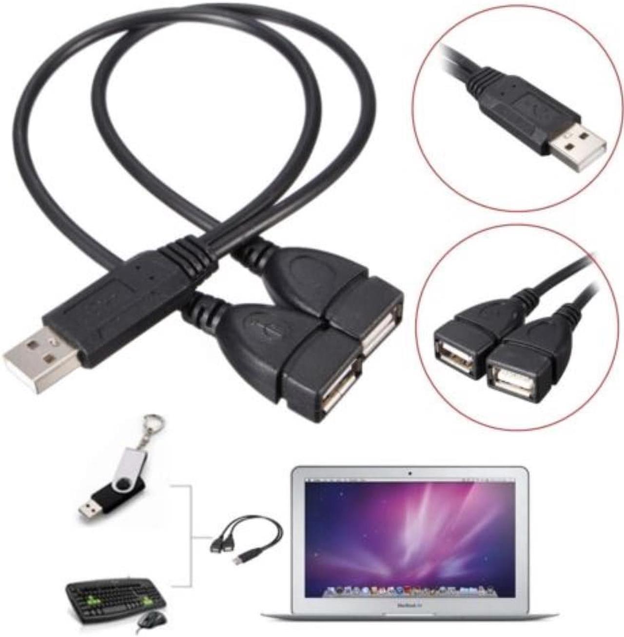 USB 2.0 A Male to 2 Double Dual USB Female Splitter Cable HUB Charger SYNC