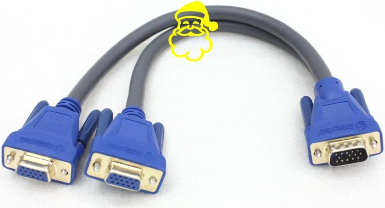 VGA/SXGA Monitor Y-Splitter Cable HD15 Male to Two HD15 Female SXGA