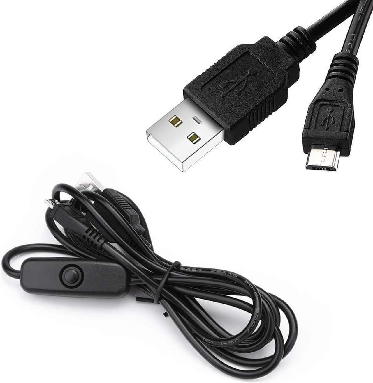 Micro USB with ON/OFF Switch USB Cable Cord Charger Adapter Power Supply 5V 3A for Raspberry Pi 3 Model B B+ and other Devices