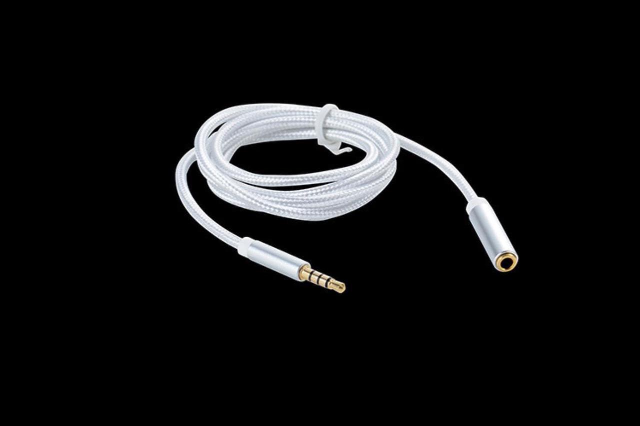 6ft/2m  3.5mm 4-Pole AUX Extension Cable Stereo Audio Headphone Male to Female