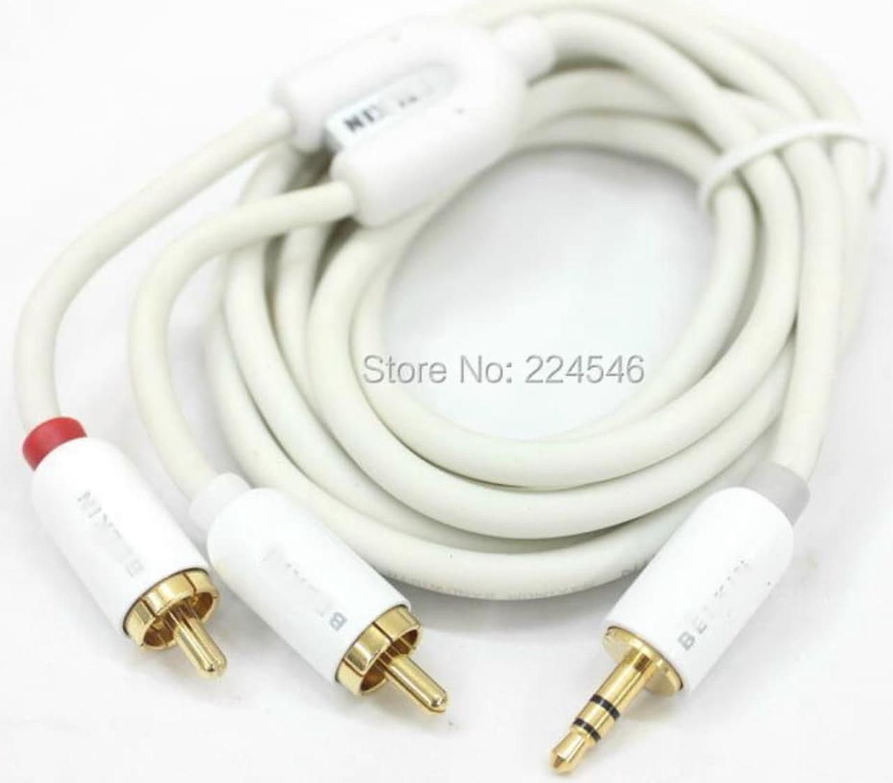 Stereo-Mini Male to 2-RCA Male Audio Adapter Cable 7' 3.5mm to 2RCA Audio Cable F8V235-07GLD-AP