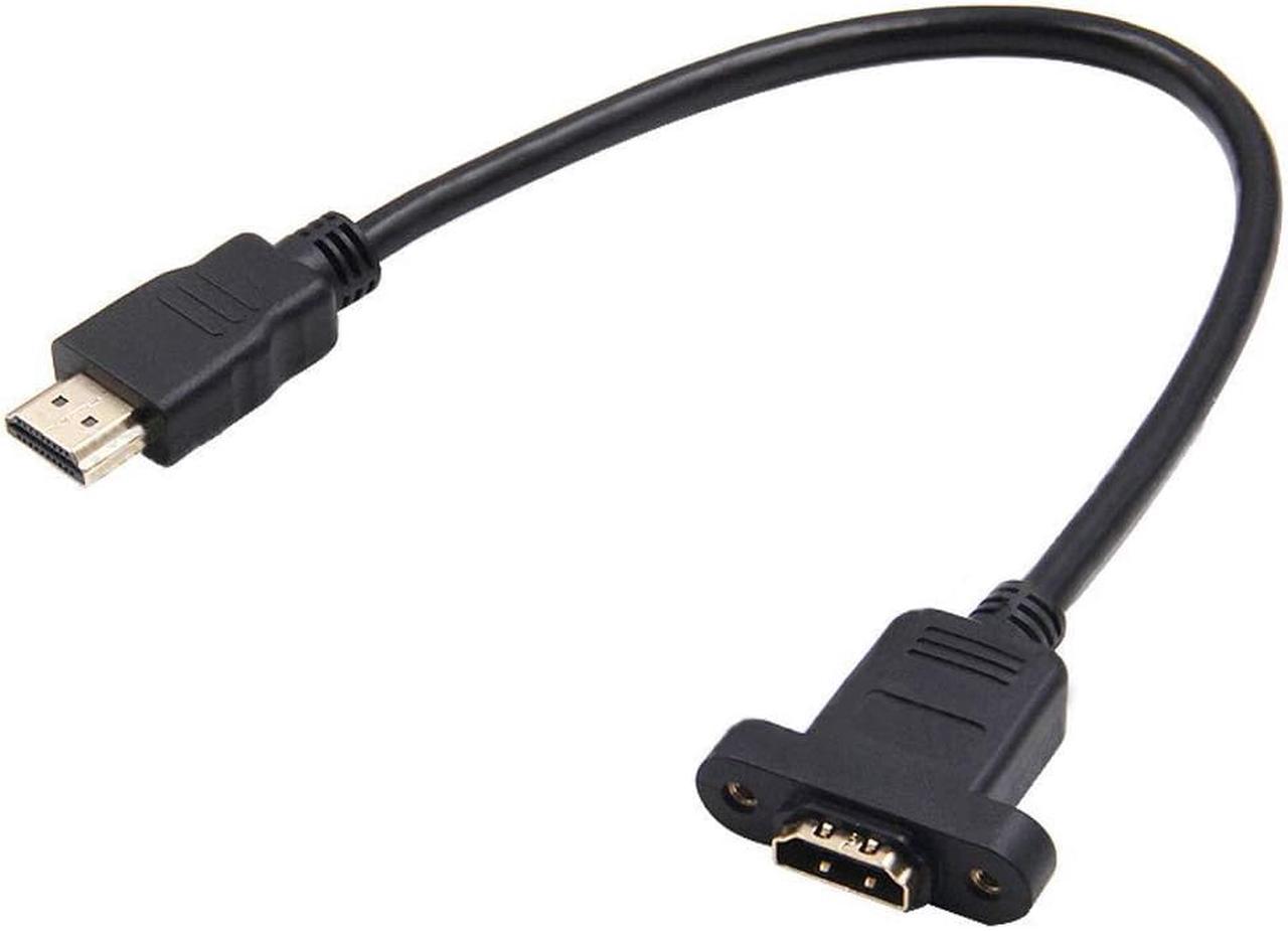 HDMI-compatible A 1.4 19pin Male to HDMI A Type Female Extension Cable with Screw Hole 30cm Can Lock Panel Mount Cable