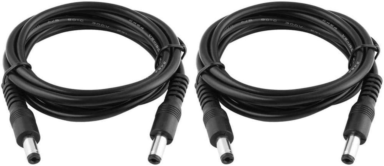 2pcs DC Male to Male 5.5x2.1mm Power Adapter Cable, 3ft Cord for LED Strip, Surveillance Camera, CCTV Security Camera, LED