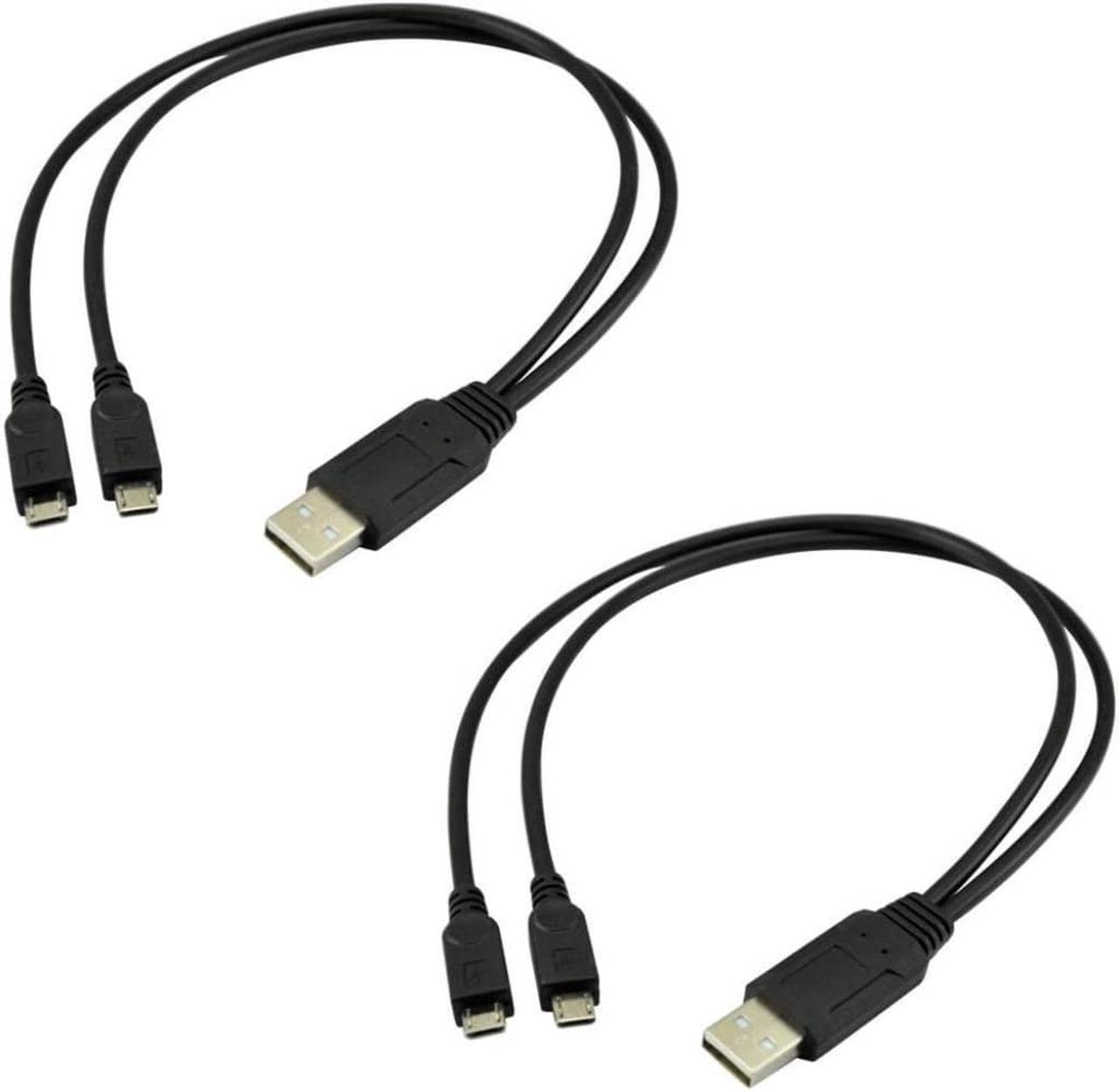 NUOLIANXIN  Dual Micro USB Splitter Charge Cable Power up to Two Micro USB Devices at Once from a Single USB Port (2pack)