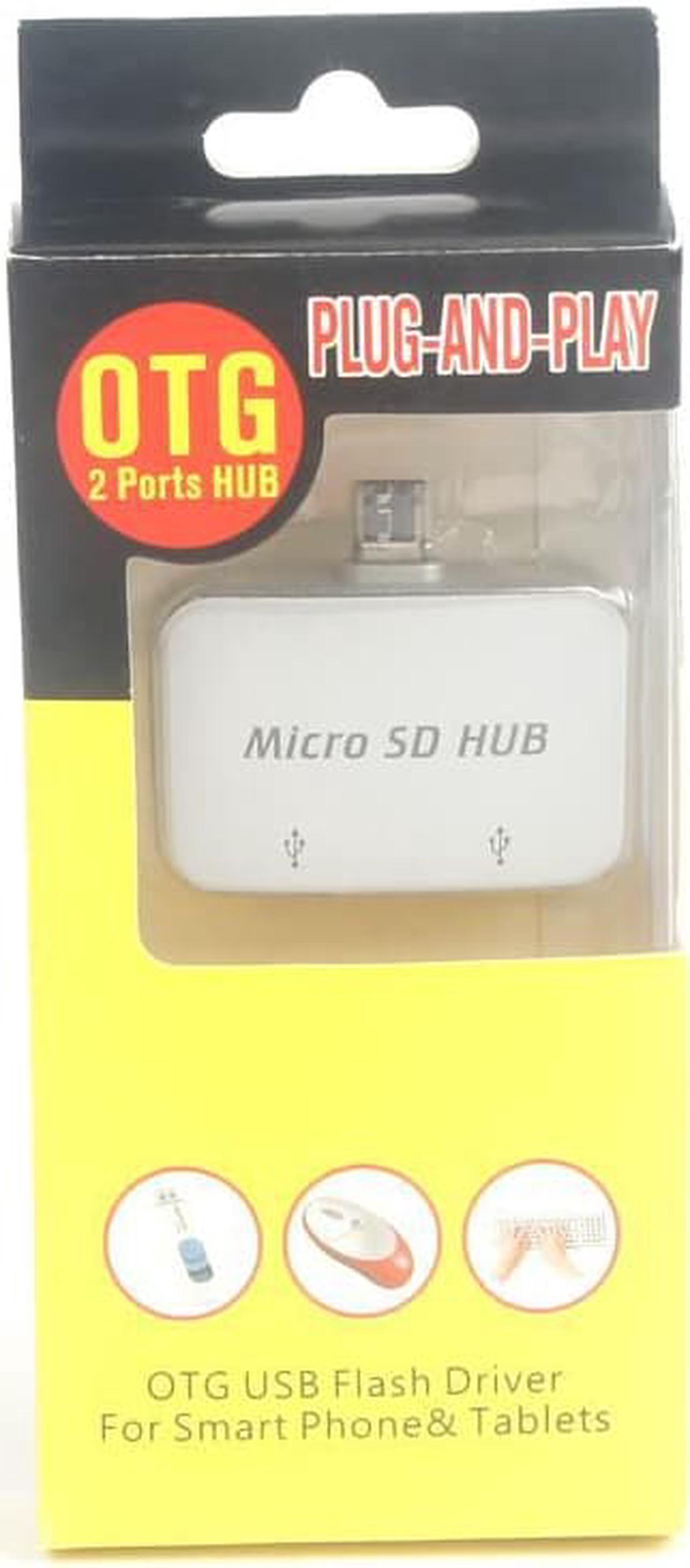 Micro USB male to  Dual Power Host OTG Hub Adapter For Tab 7'' 8'' Galaxy S4 HTC LG