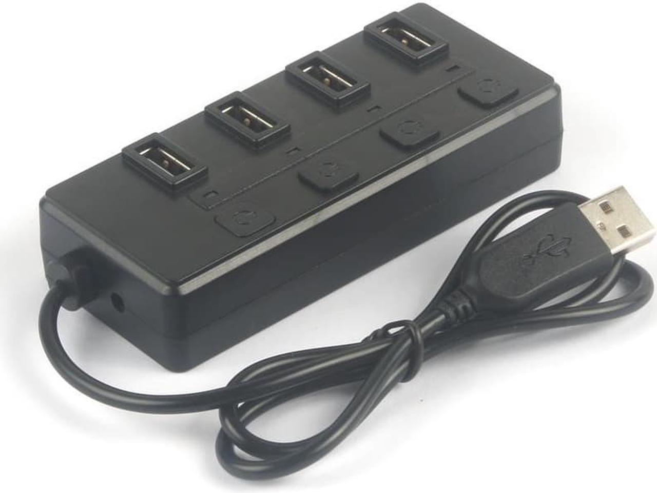 4 Port USB 2.0 Hub with Individual Power Switches controller and LED USB  cable